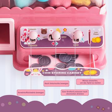 LBLA Spieltisch Mini Greifmaschine für Kinder, Münzgesteuerte Claw Machine für Süßigkeiten und Stofftiere