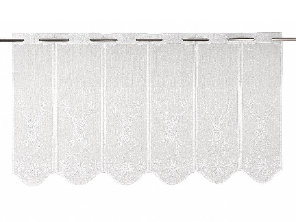 Clever-Kauf-24 Scheibengardine Scheibengardine Jacquard Hirsch weiß Höhe 45 günstig online kaufen