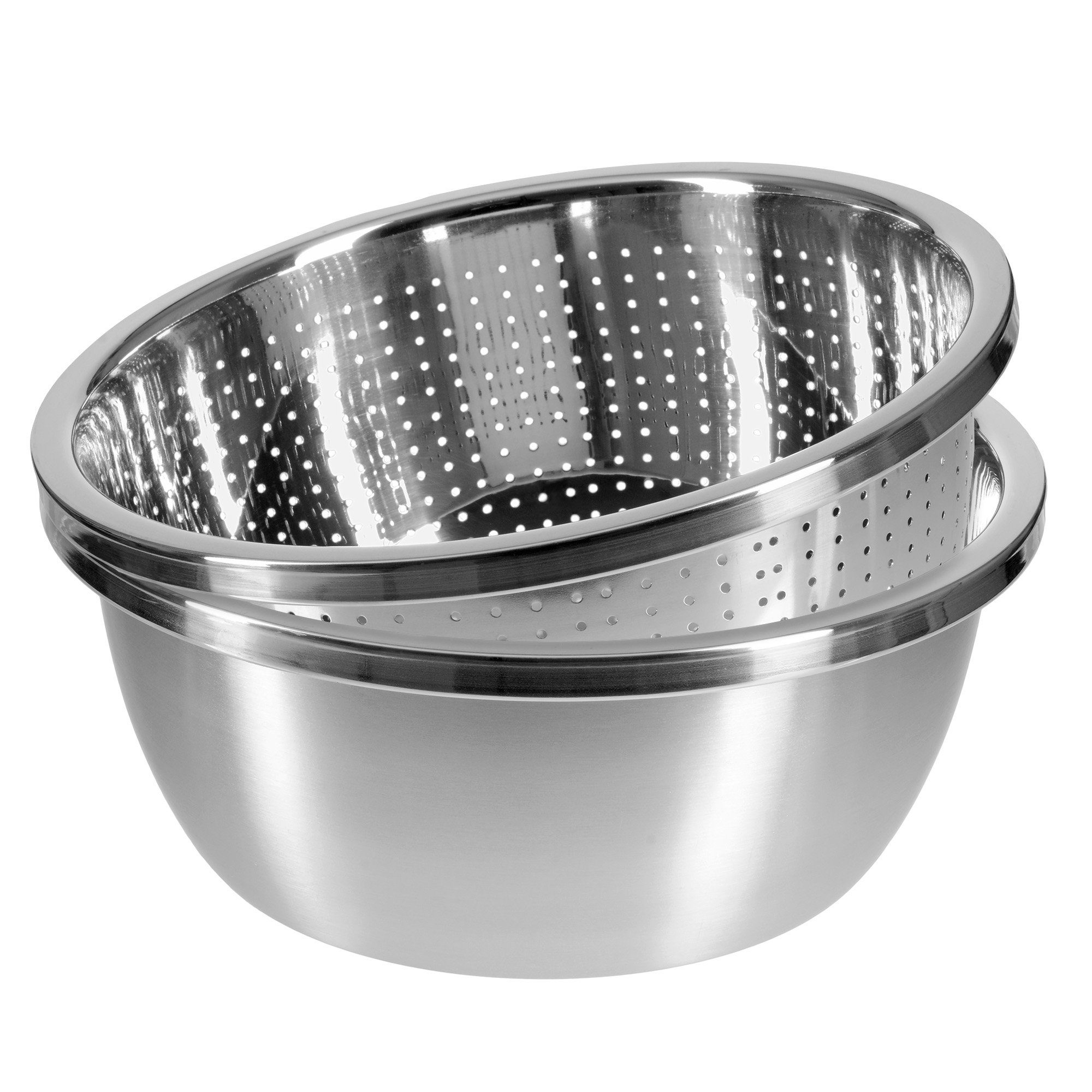GRÄWE Schale GRÄWE Seiher und Schüssel Set, 2-teilig, Edelstahl, Edelstahl 18/10
