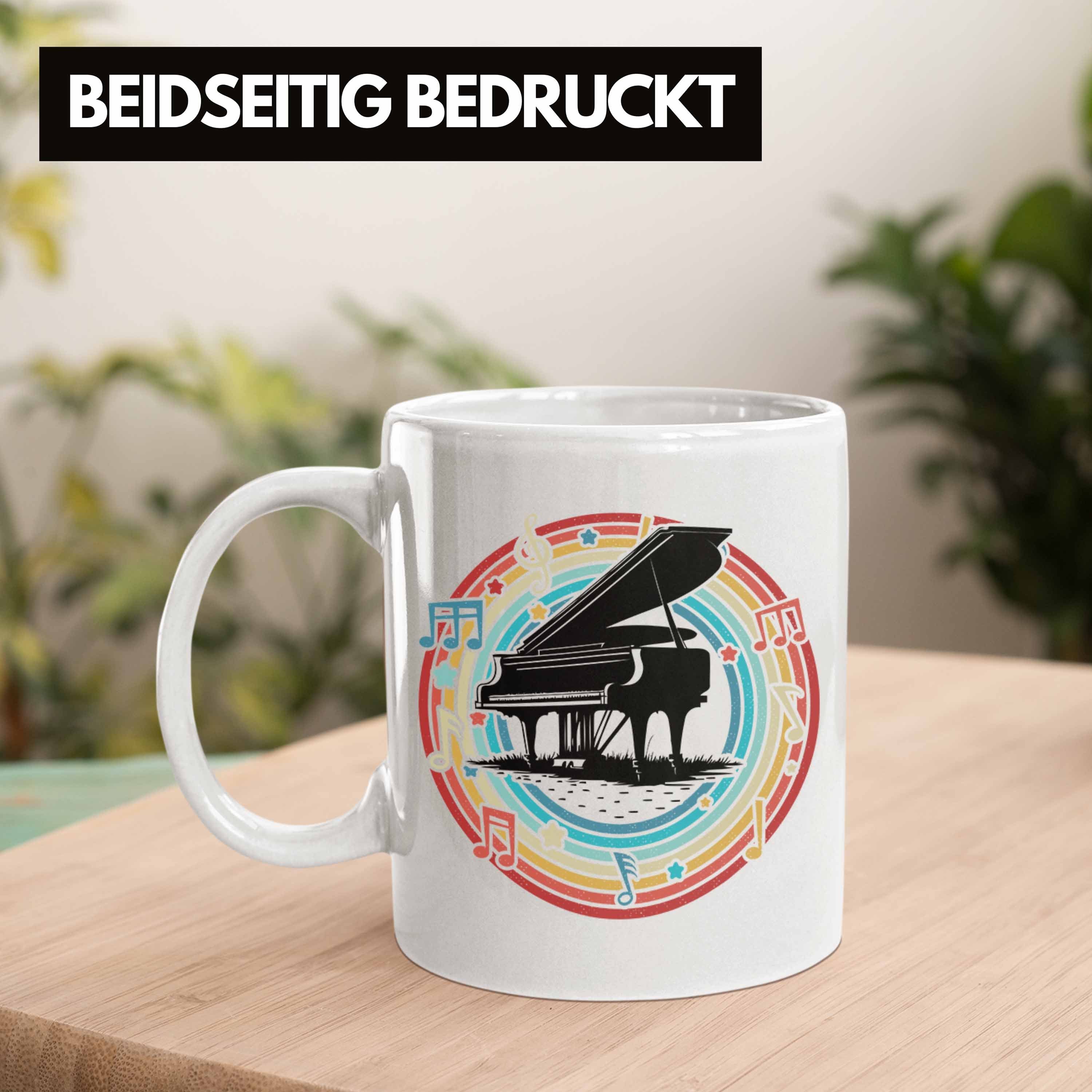 Piano-Spieler Kaffee-Becher Flügel Trendation Geschenk Weiss Tasse Tasse Geschenkidee Klavier