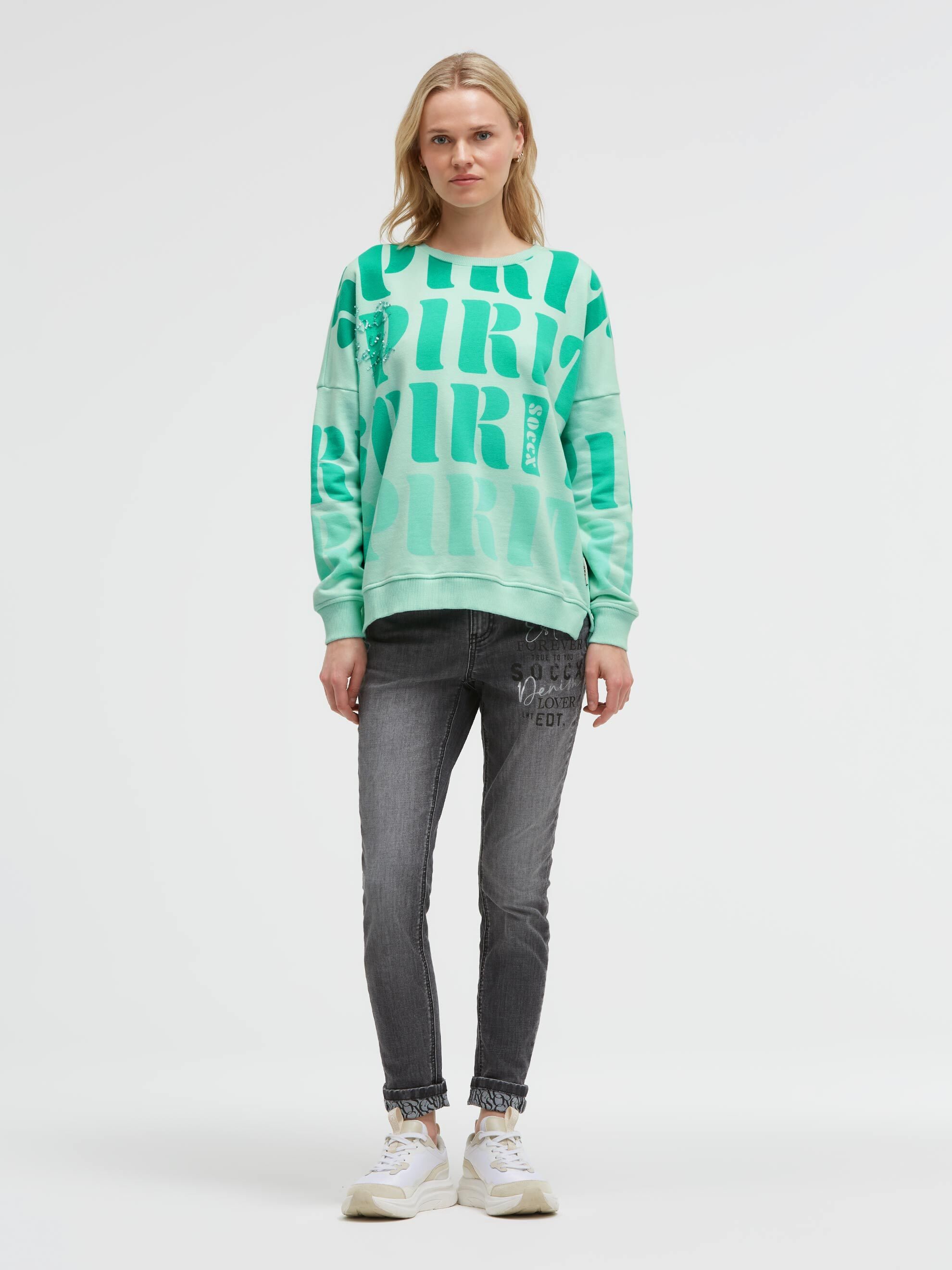 SOCCX Sweater mit Pailletten-Schriftzug – Bild 3 von 5