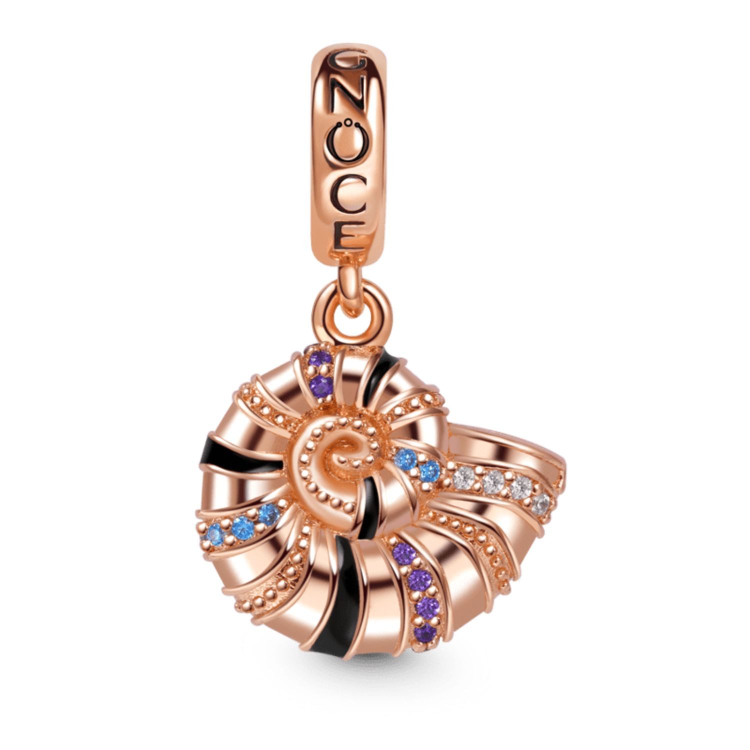 Bead Gnoce Charm Anhänger Muschel EMC017 Silber rosévergoldet