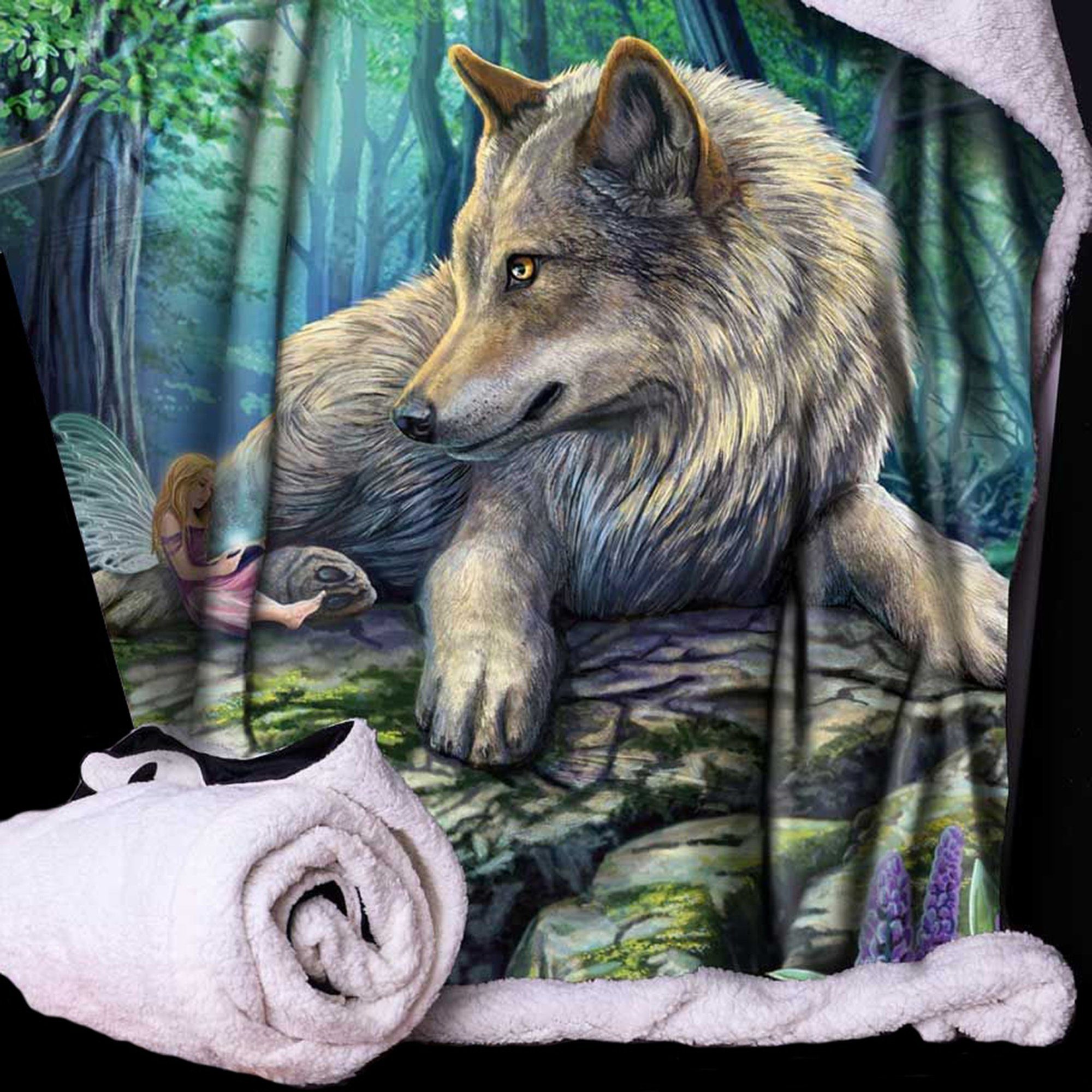 GmbH - Stories Wolf Lisa & - Fantasy Fairy Kuscheldecke Wohndecke - Parker Figuren Decke, Elfe Shop
