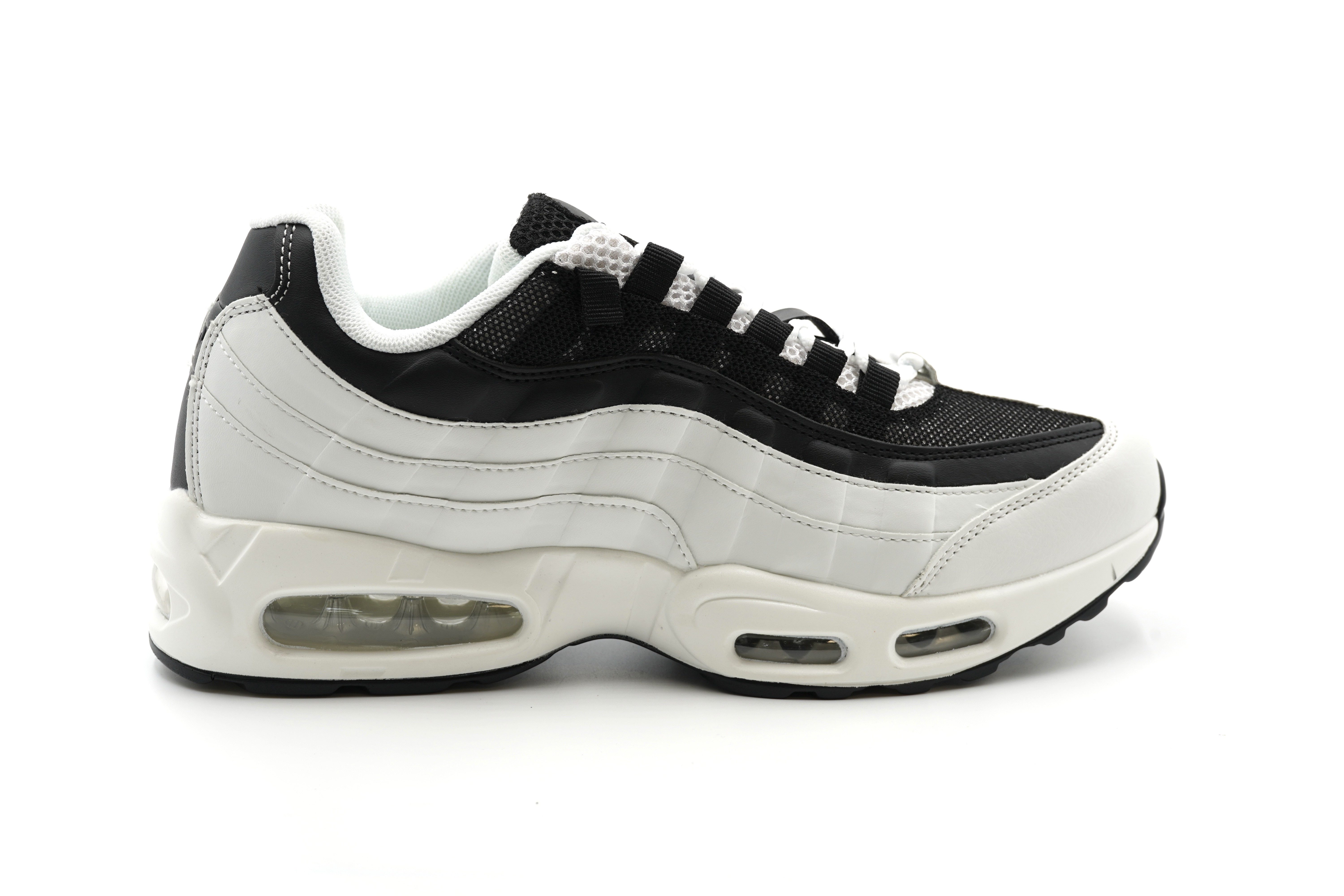 Sonderpostendiscount Herrensneaker LBK-046 White/Black mit Luftpolster Sneaker