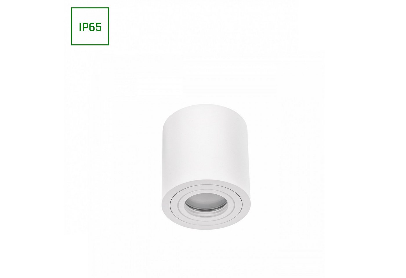 Spectrum Aufbauleuchte LED Chloe GU10 Außenleuchte weiß Deckenleuchte IP65 matt max. 30W rund, Kein Leuchtmittel enthalten, Außenleuchte
