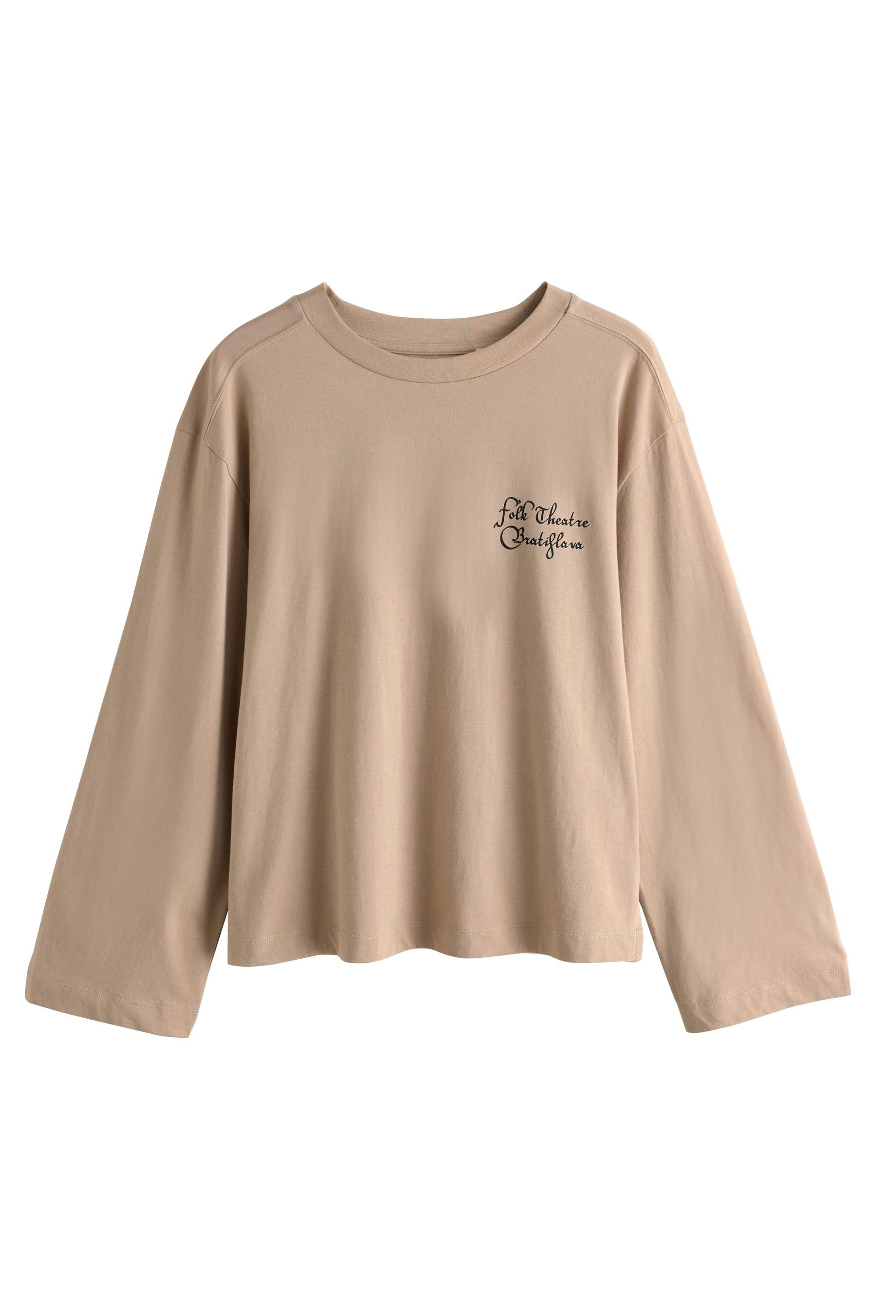 Next Langarmshirt Relaxed Fit Langarmshirt mit Grafik (1-tlg) günstig online kaufen