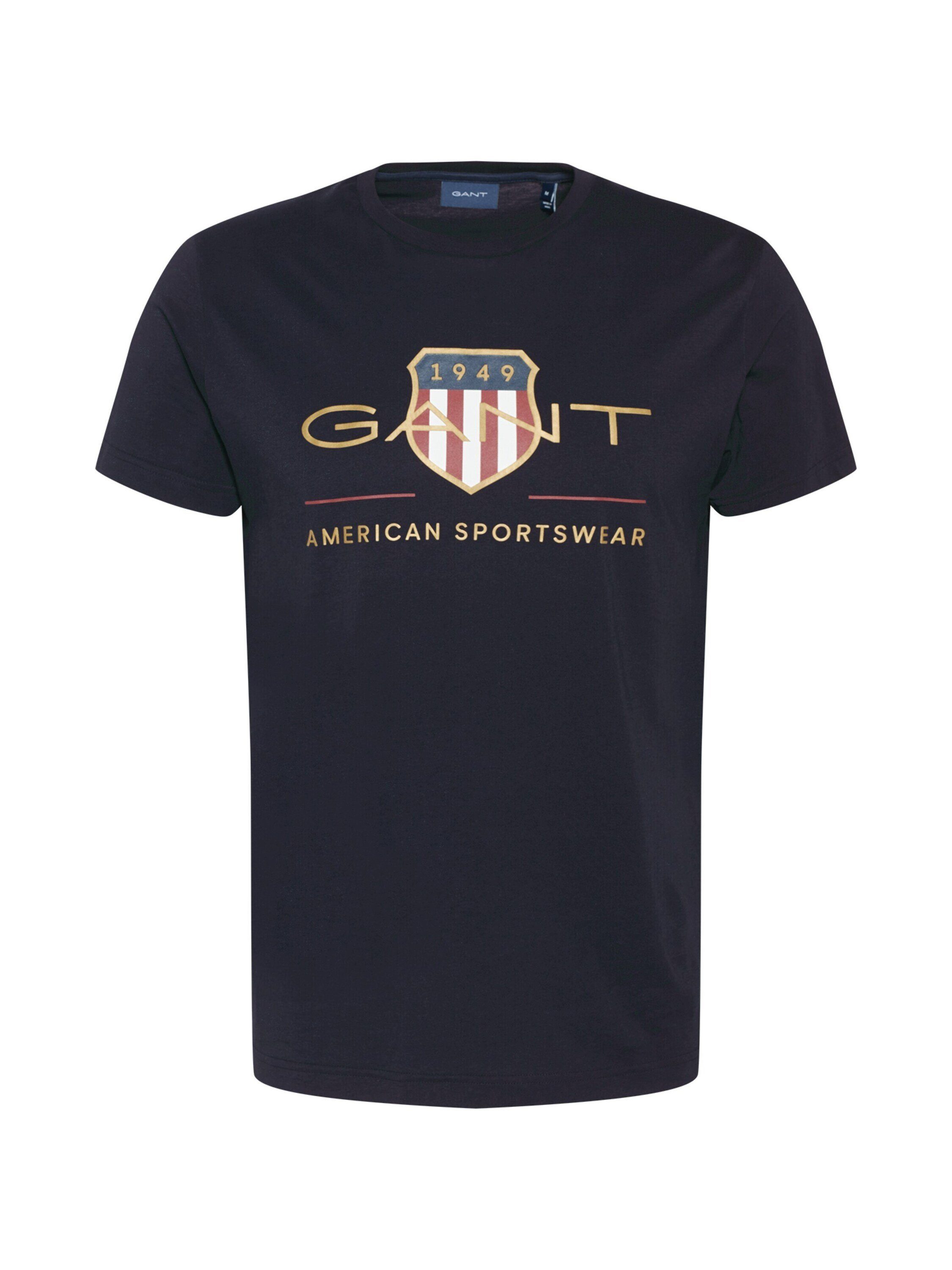 Gant T-Shirt (1-tlg) Schwarz