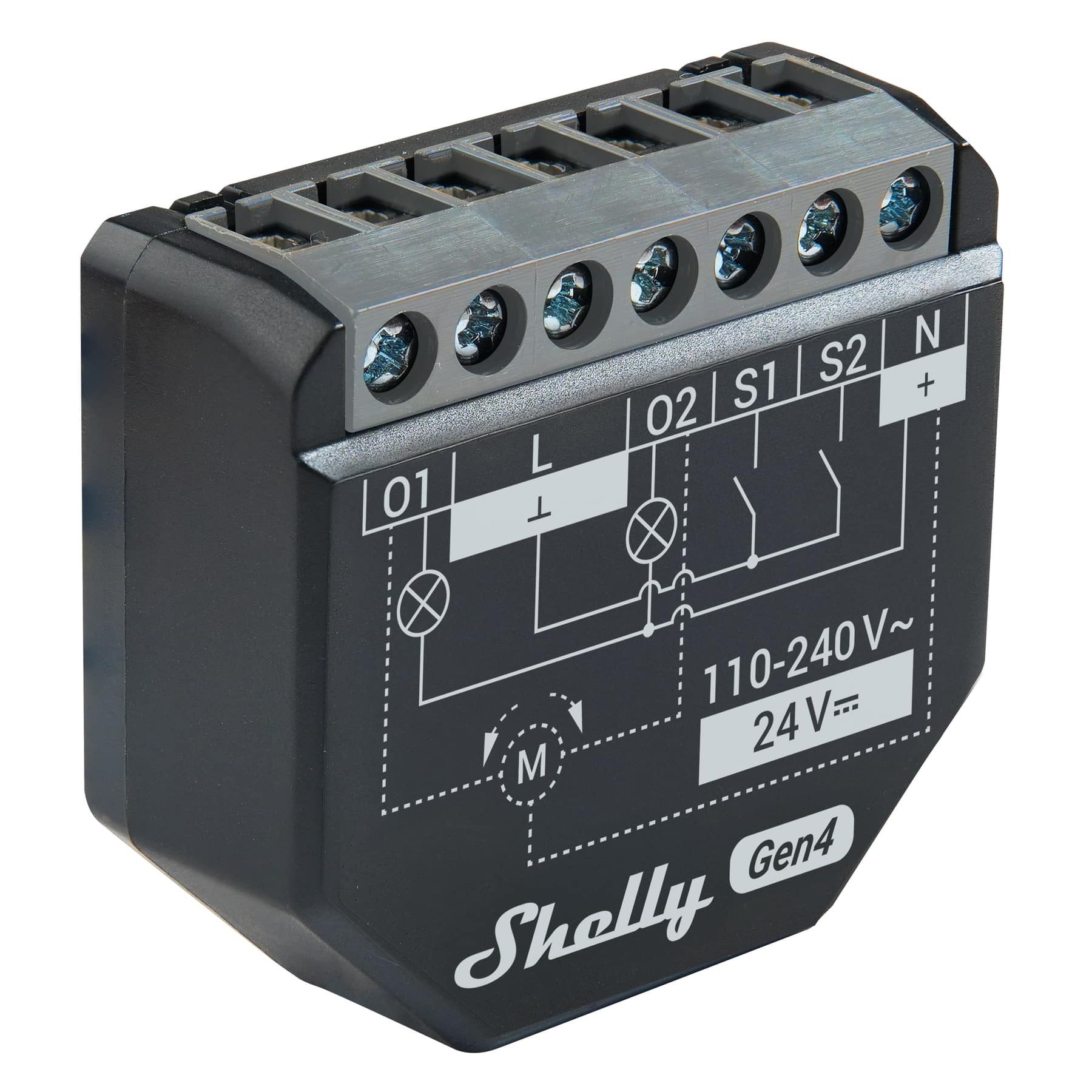 Shelly SHELLY WLAN-Schaltaktor 2PM Gen4, 2 Kanal, WLAN, Matter, Bluetooth Unterputzschalter