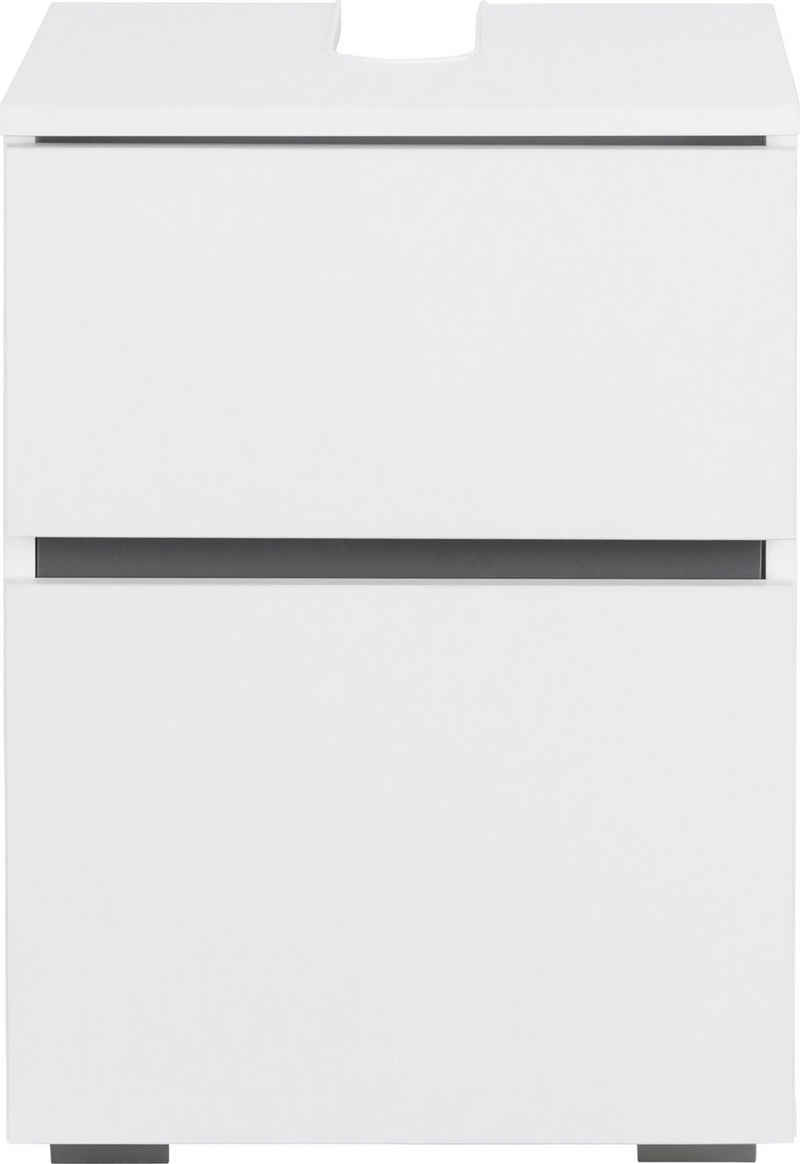 Home affaire Waschbeckenunterschrank Wisla Siphonausschnitt, Tür Push-to-open-Funktion, Breite 40 cm, Höhe 55 cm
