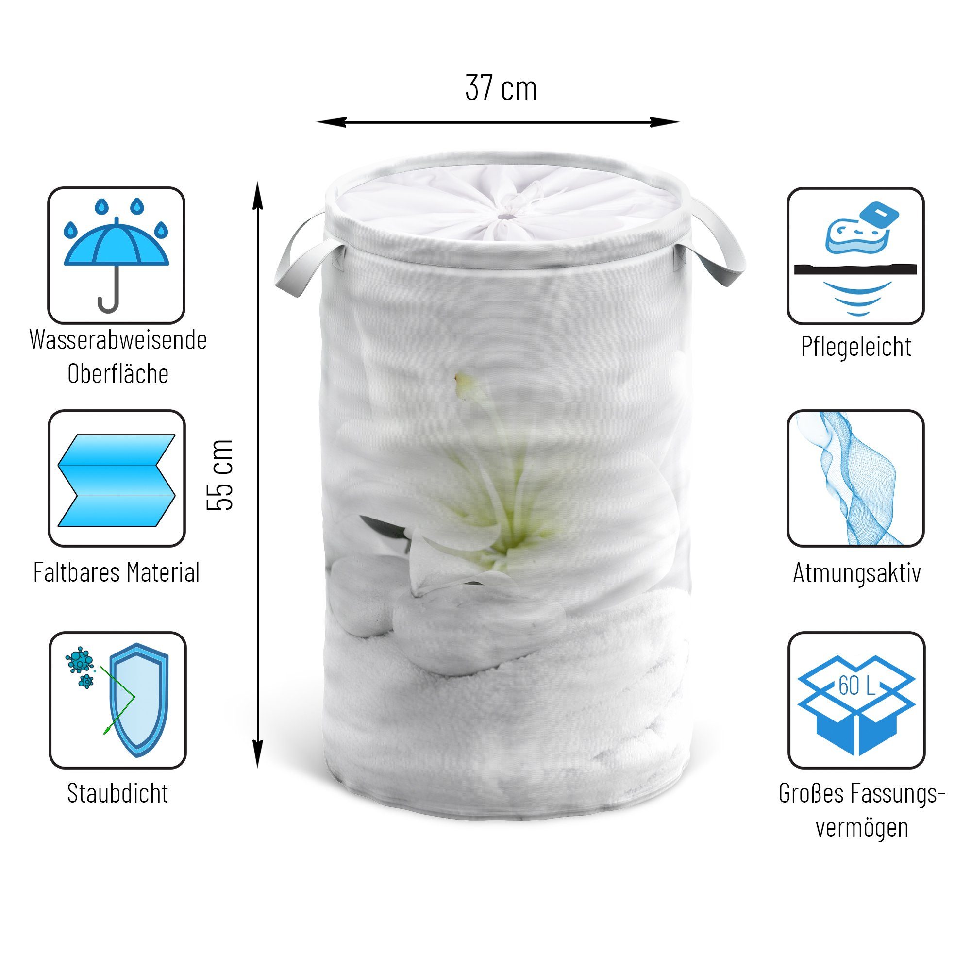 Sanilo Wäschekorb Good Feeling, 60 Liter, faltbar, mit Sichtschutz und Grif günstig online kaufen