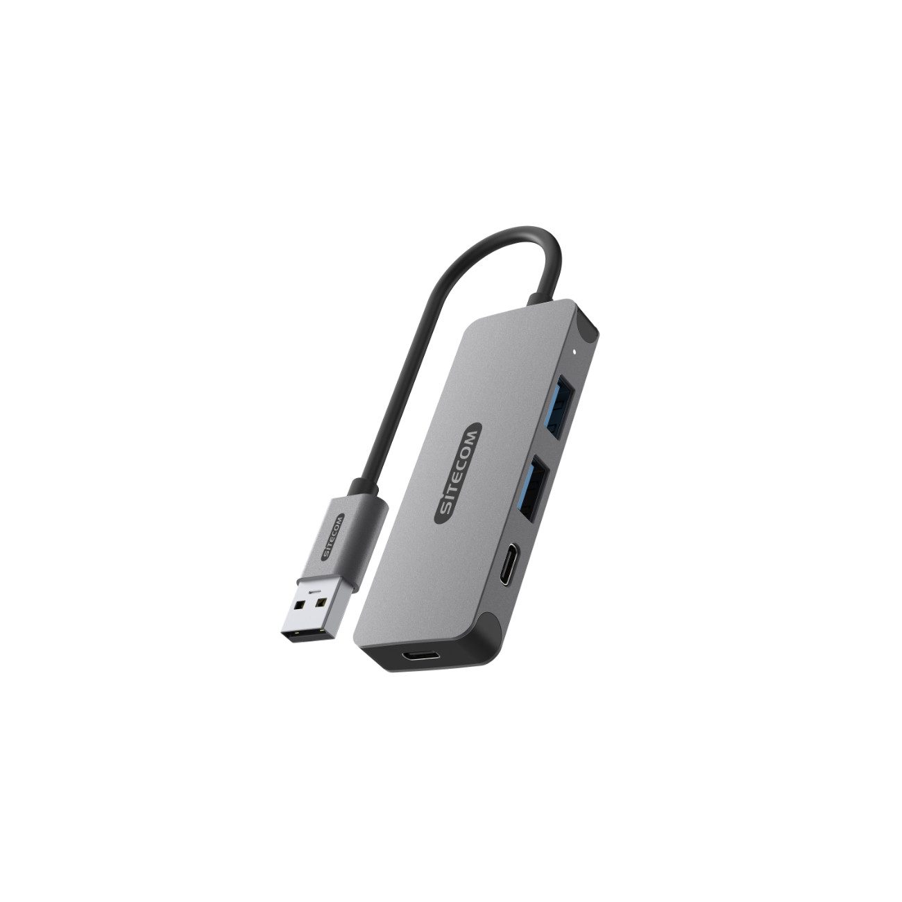 Sitecom CN-5007 USB-Adapter USB-A Stecker zu USB-A Buchse, USB-C Buchse, 15 cm, 4-in-1 USB-Hub mit 2x USB-A & 2x USB-C, 5 Gbit/s, 7,5 W, Plug & Play