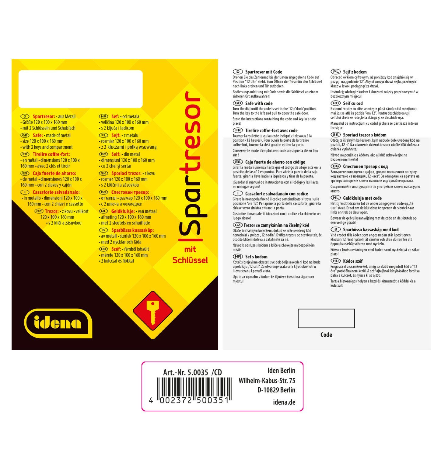 Idena Spardose Idena 50035 - Spartresor, günstig online kaufen