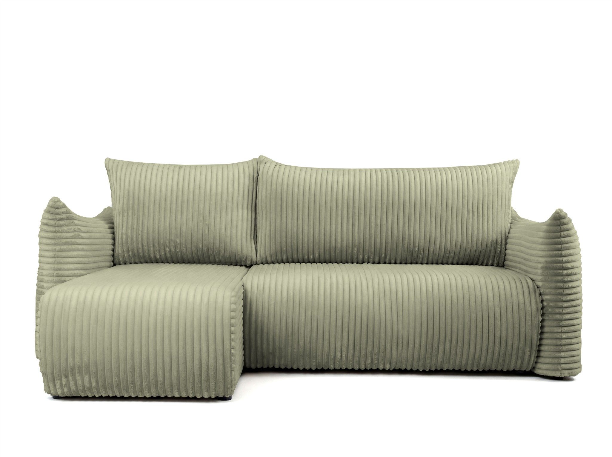 Fun Möbel Ecksofa Schlafsofa MAILAND XS mit Ottomane in Stoff Tilia, mit Bettkasten, Ottomane Links oder Rechts