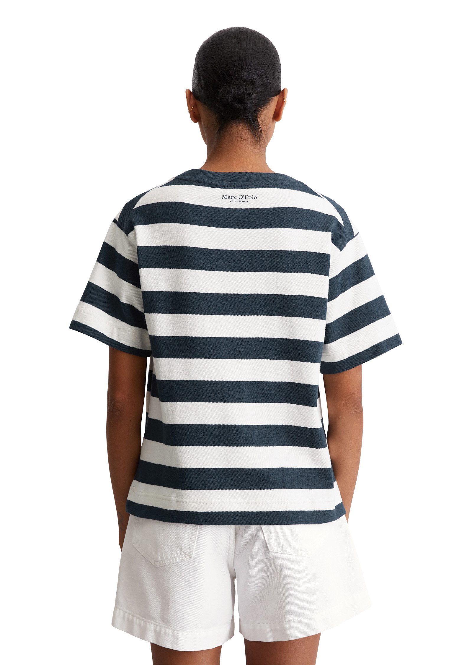 Marc O'Polo T-Shirt seitliche Schlitze, geringelt günstig online kaufen