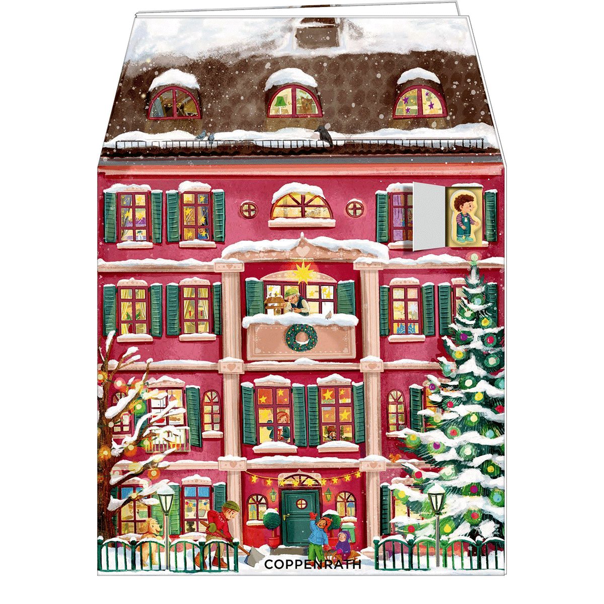 Coppenrath Wandkalender Aufstell-Adventskalender – Mein buntes Weihnachtshaus: Mit 24 Magne
