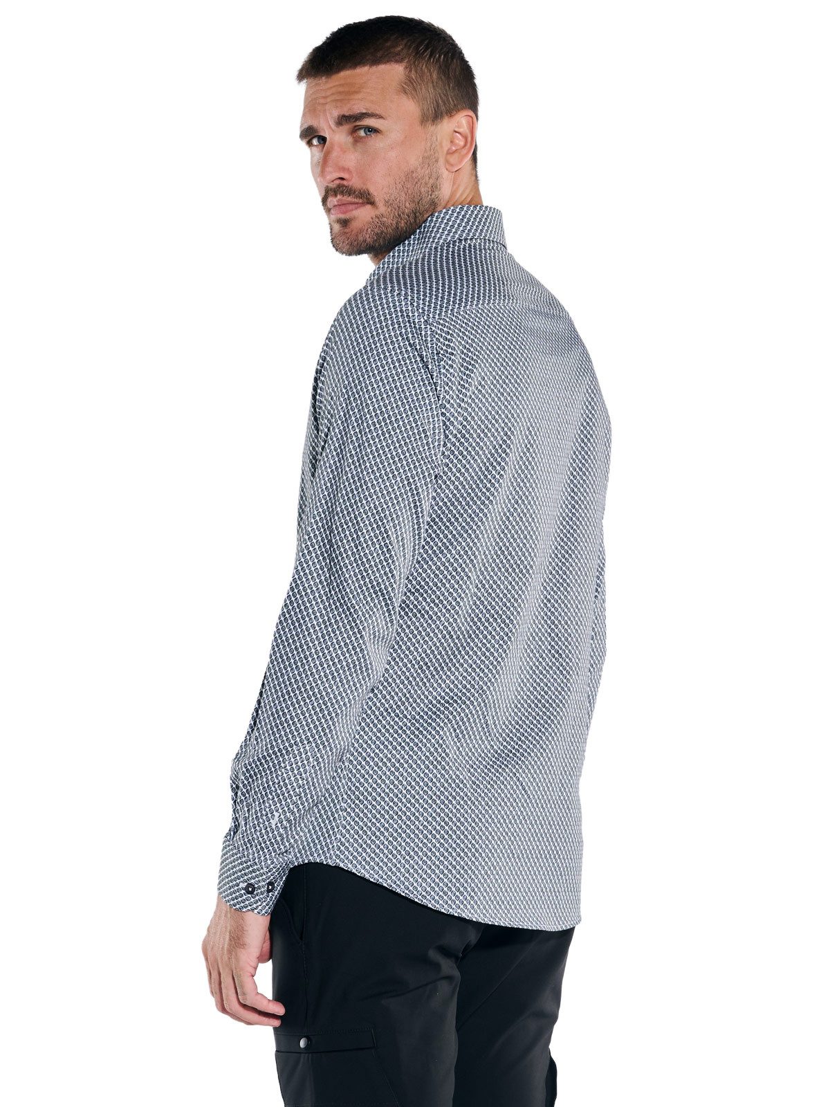 emilio adani Langarmhemd Herren Langarm-Hemd satiniert, Hellgrau günstig online kaufen