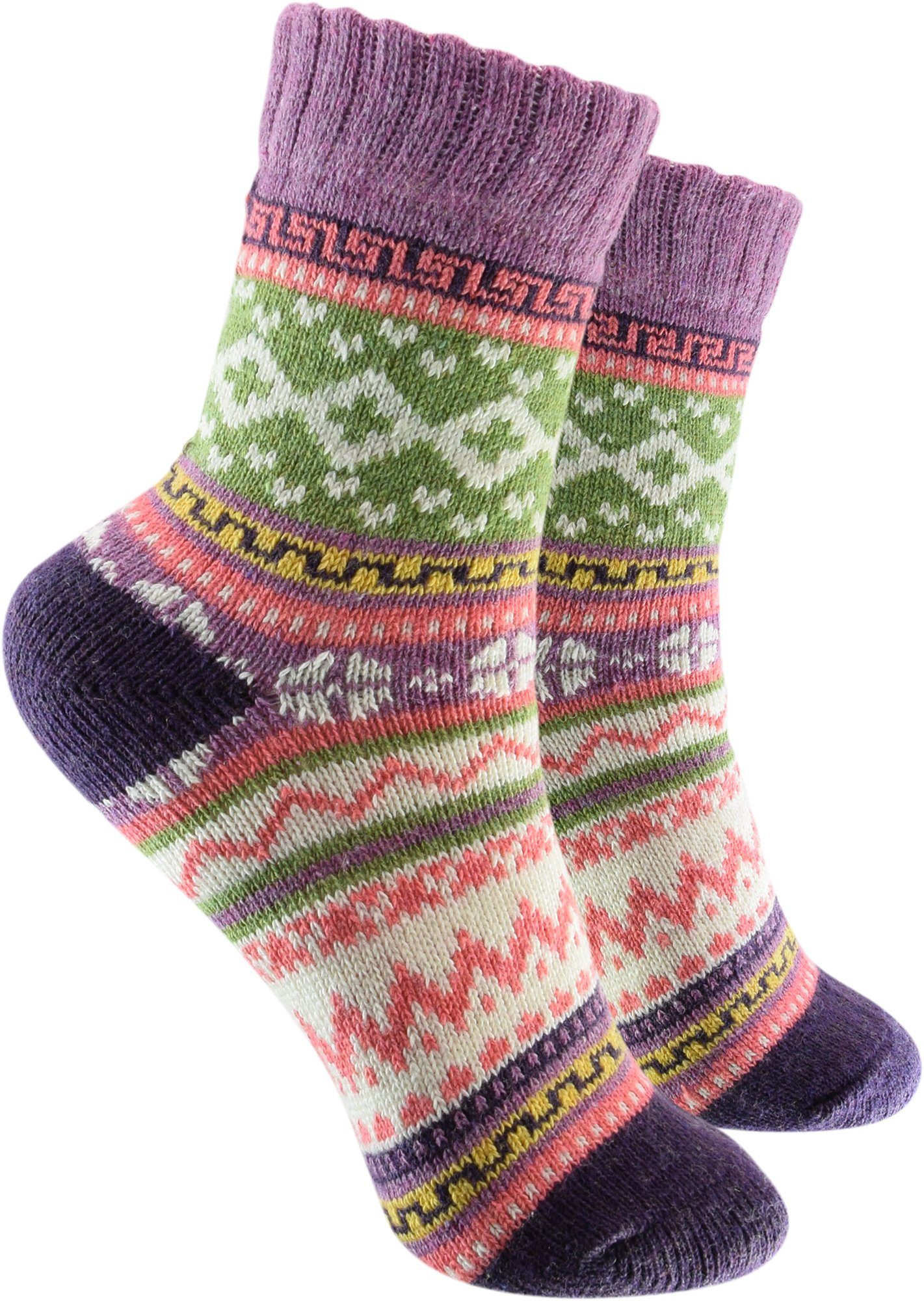 cosey Norwegersocken Bunte Socken in Norweger Design (33 – 40) (2-Paar)