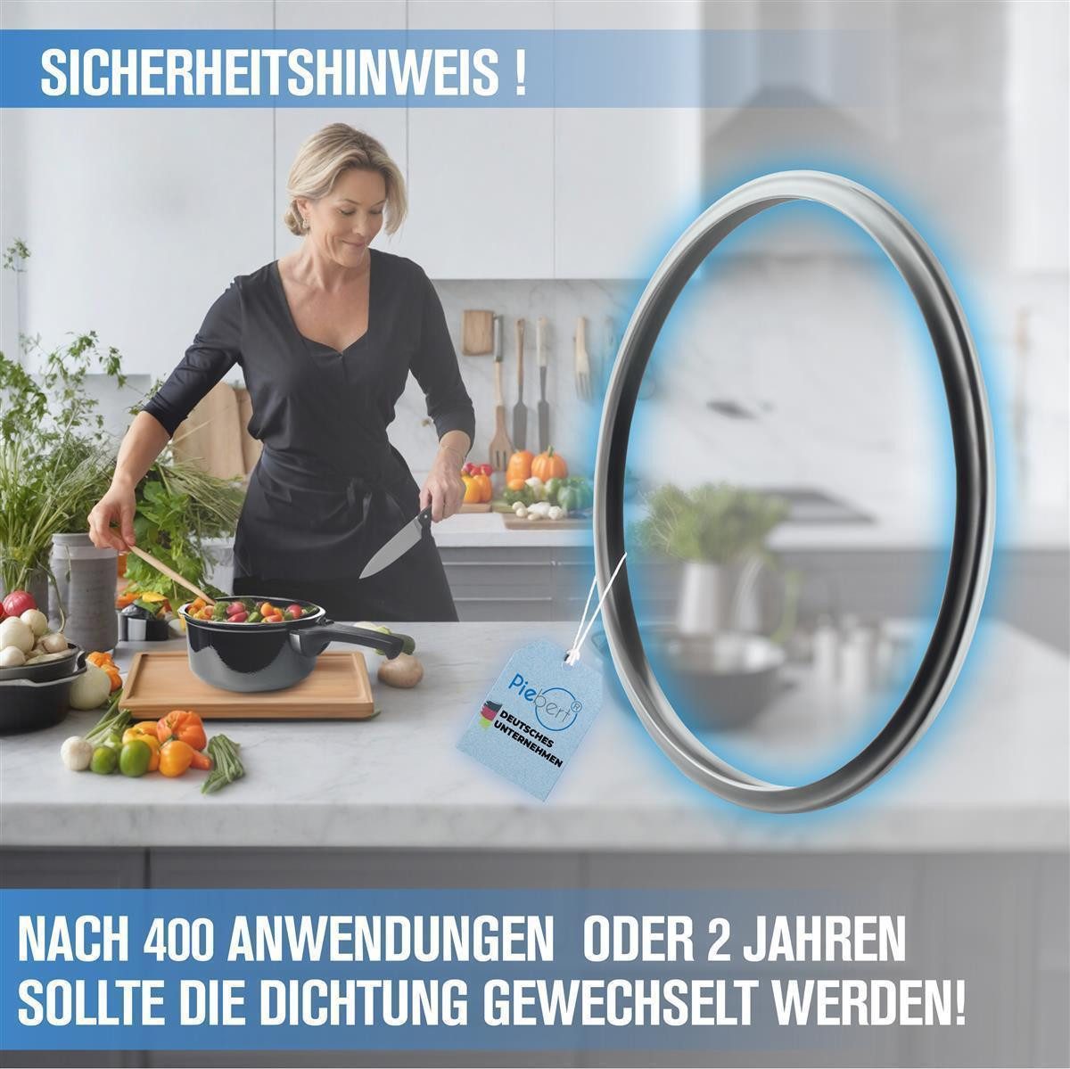 Piebert Schnellkochtopf-Dichtungsring 2x Piebert Dichtung 39154 22cm für Silit Sicomatic® Schnellkochtopf