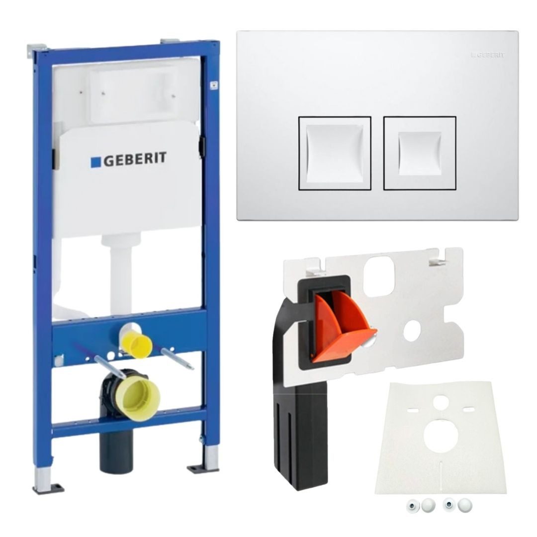 Vorwandelement WC Vorwandelement Drückerplatte weiß Einwurfschacht Delta 50