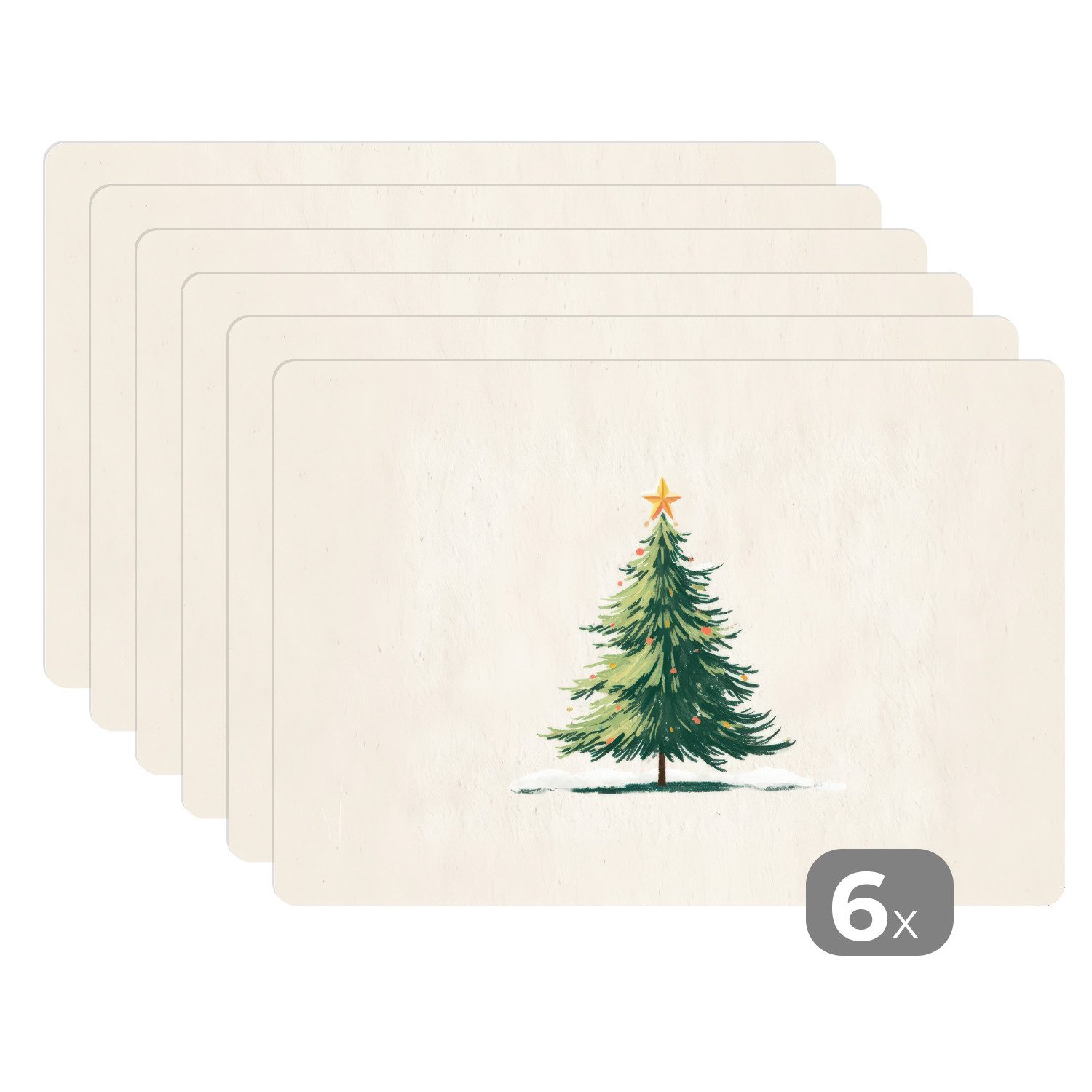MuchoWow Platzset Weihnachtsbaum - Illustration - günstig online kaufen