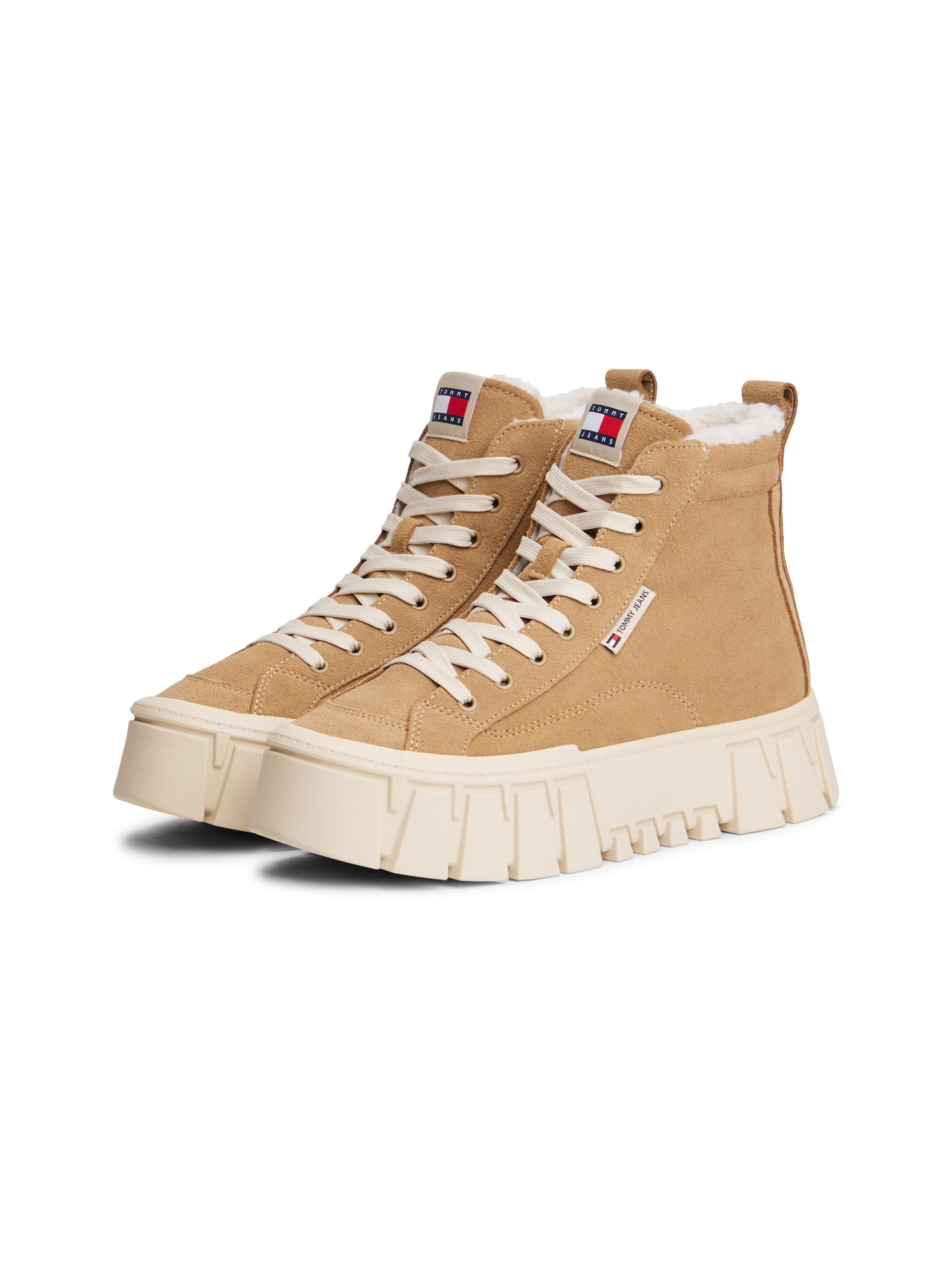 Tommy Jeans TJW VULC FLATFORM SUEDE WL Winterboots, Schnürboots, High Top-S günstig online kaufen