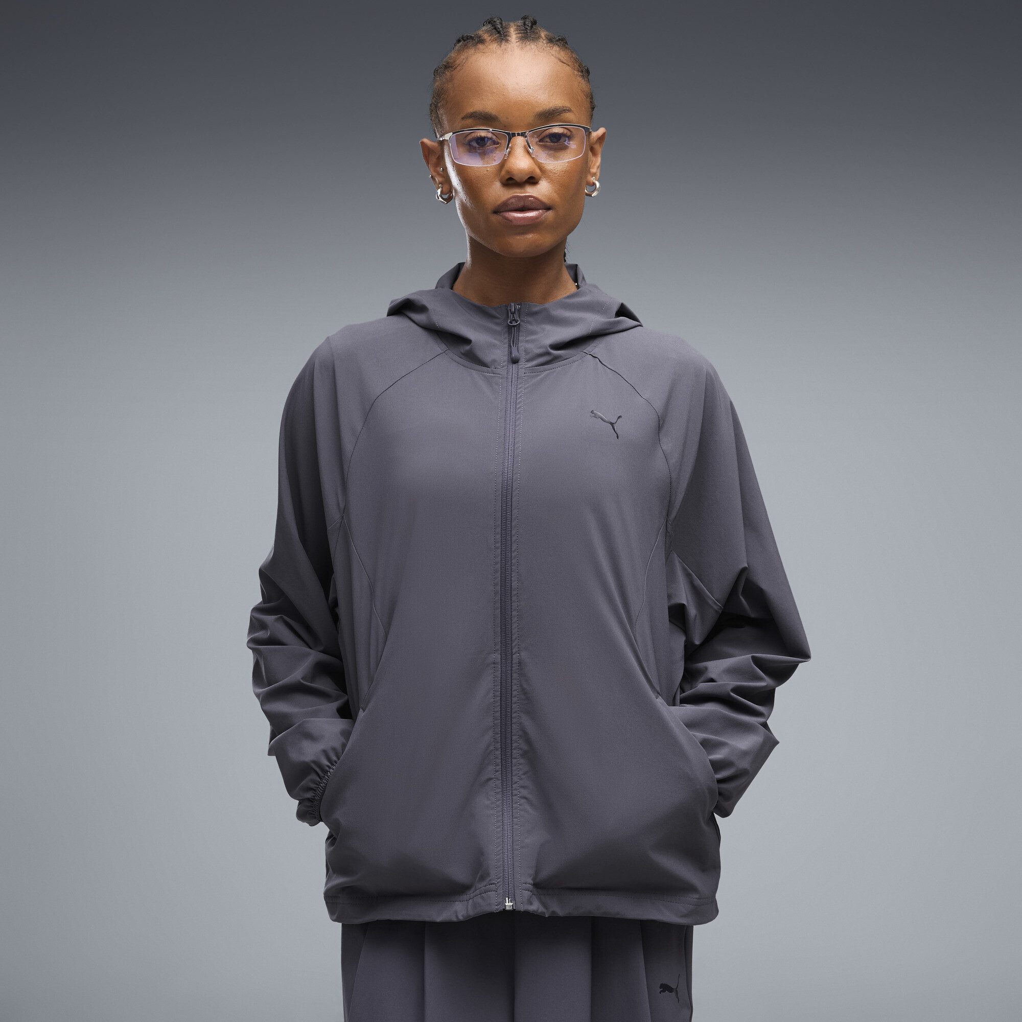 PUMA Trainingsjacke PUMATECH SENSE 4-Way Stretch Oversized Jacke Damen