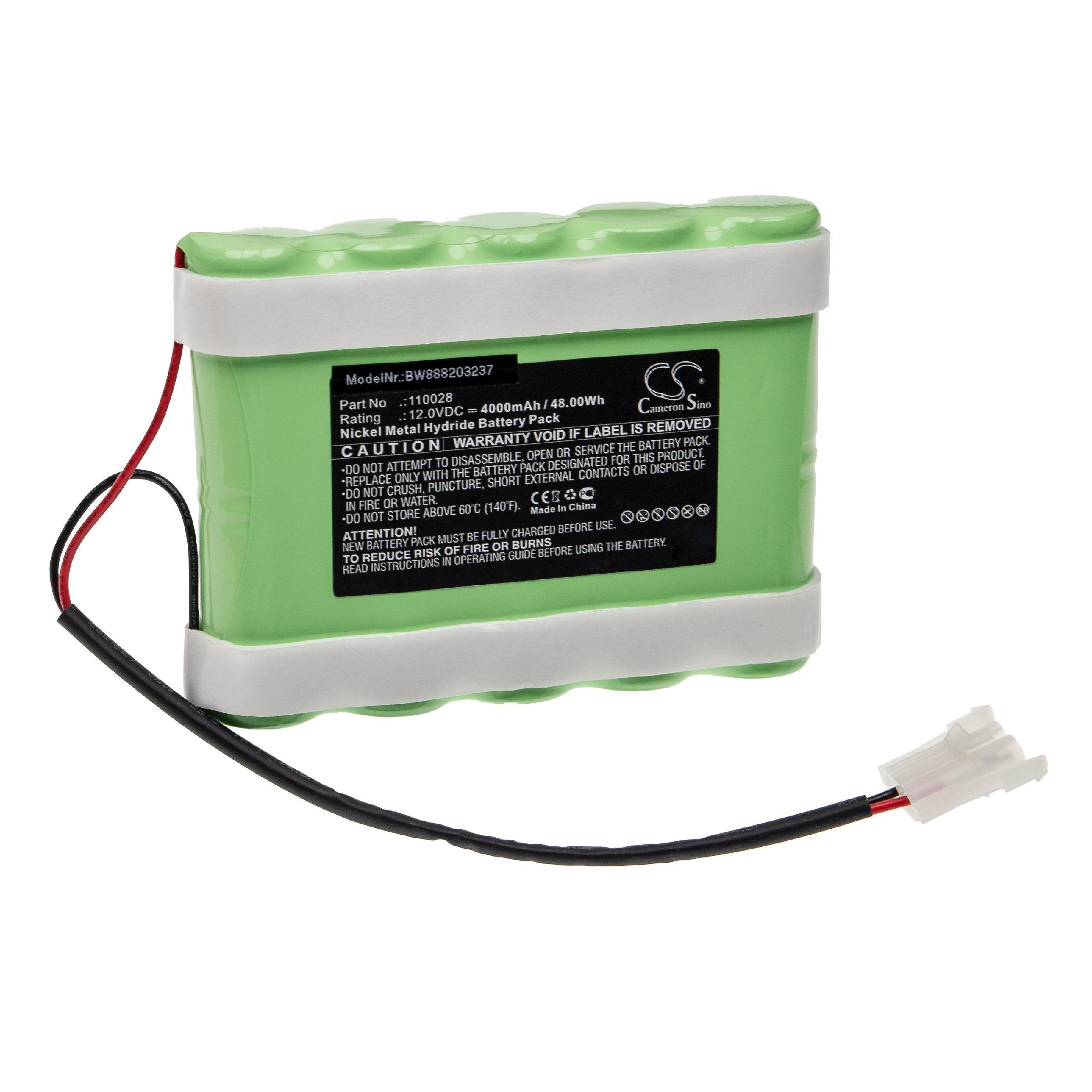 vhbw kompatibel mit Hellige Defibrillator SCP851, SCP852 Akku NiMH 4000 mAh (12 V)