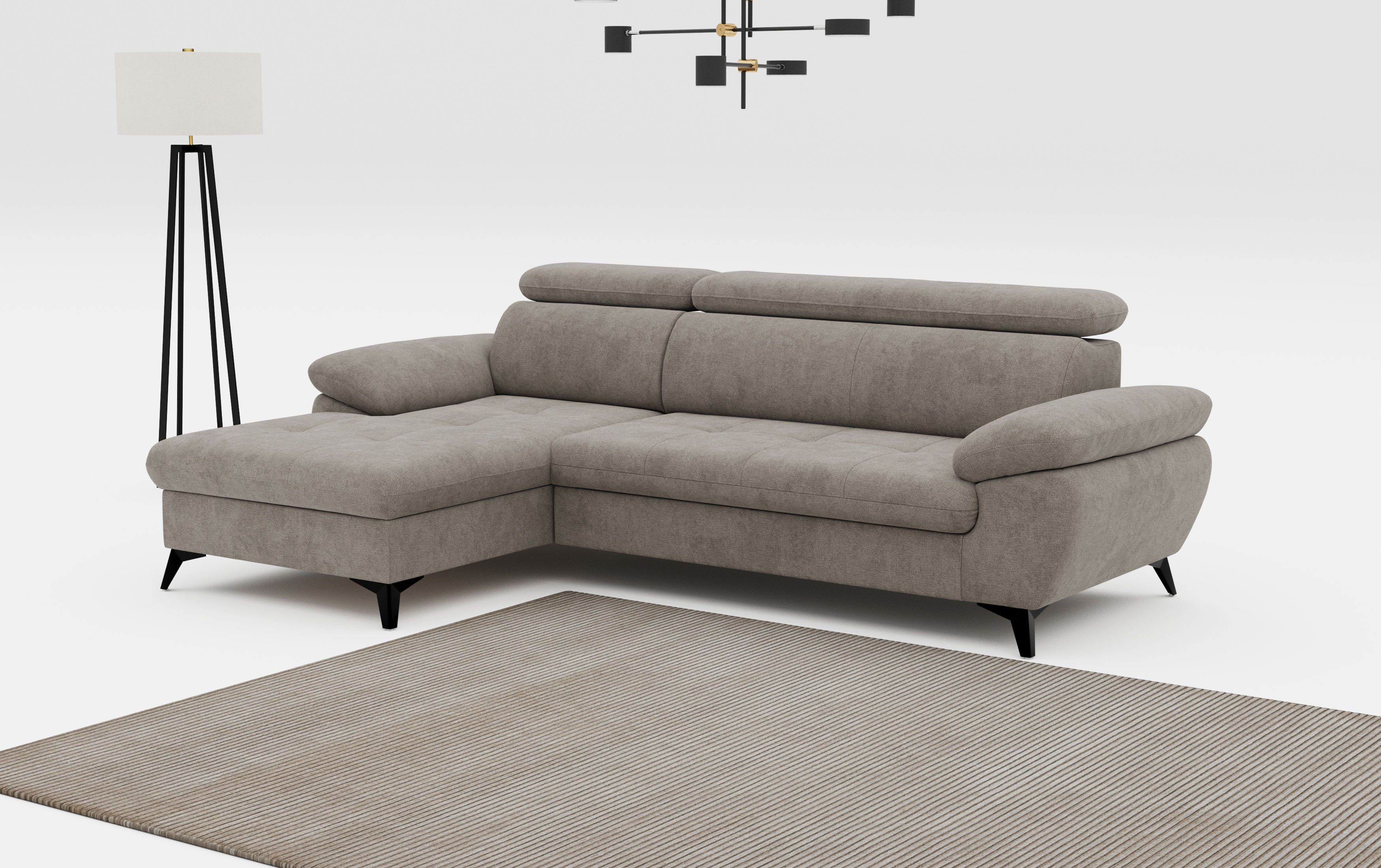 COTTA Ecksofa Hudson L-Form, mit Kopfteilverstellung, günstig online kaufen