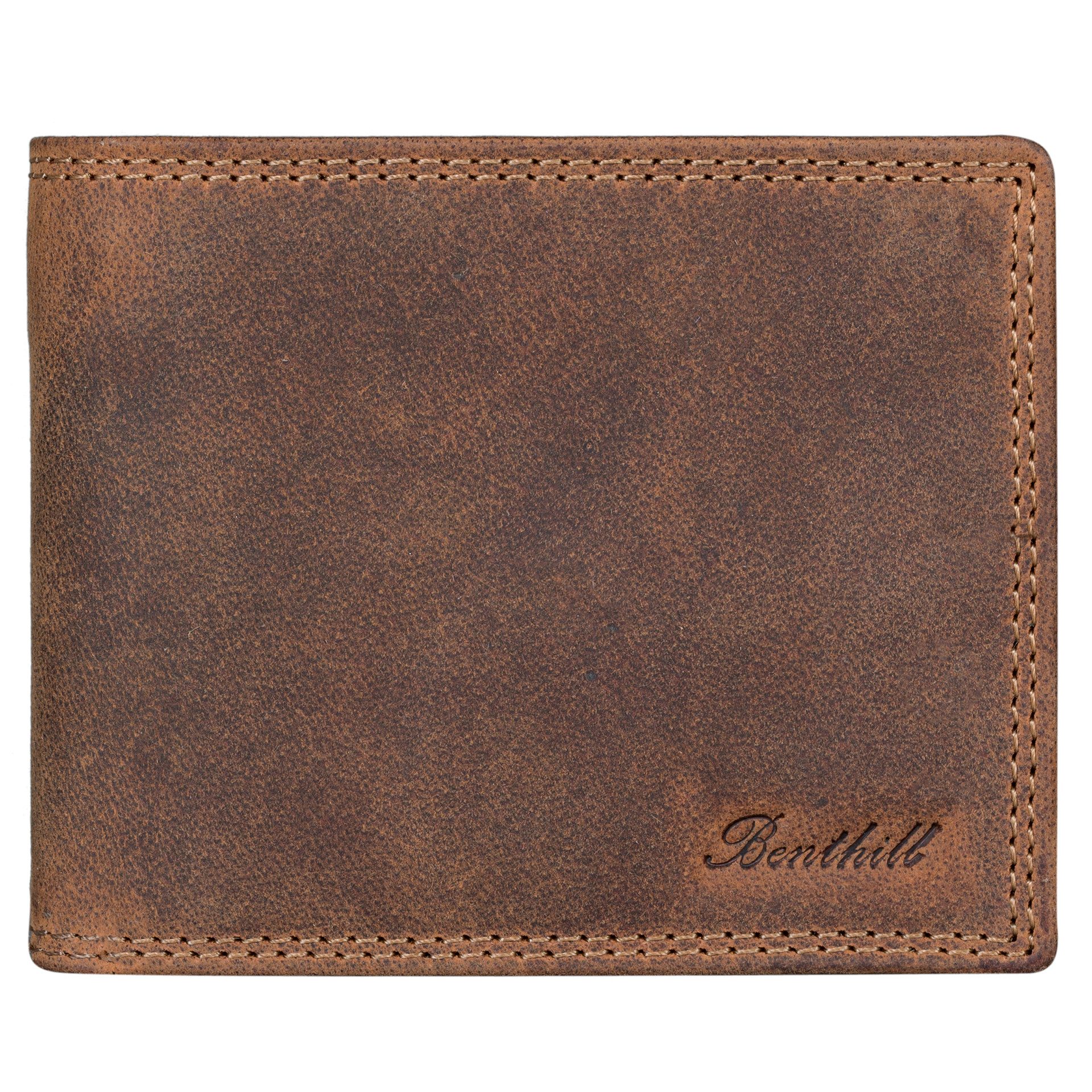 Benthill Geldbörse Herren Echtleder RFID Portemonnaie Slim Gelbeutel Vintag günstig online kaufen