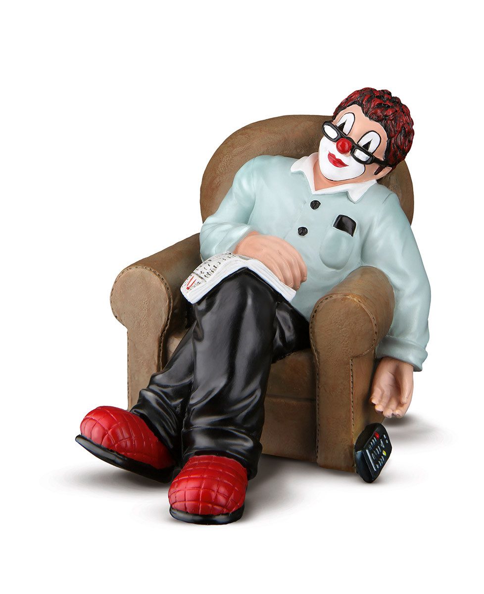 GILDE Comicfigur Dekofigur Gilde Clown im Sessel Nickerchen Kunstharz Somnio (1 St)