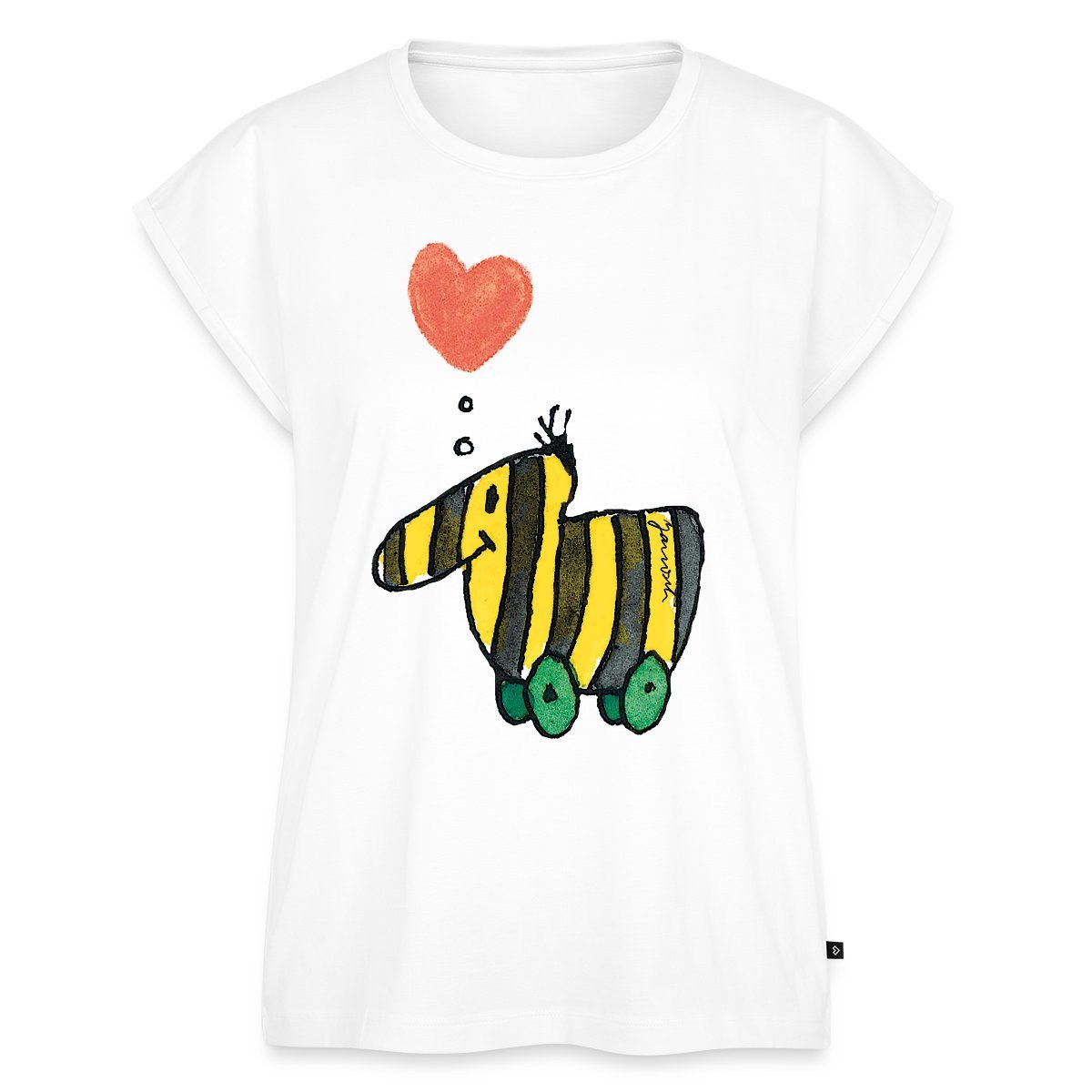 Spreadshirt T-Shirt Janosch Große Tigerente Mit Herz Liebe Frauen Casual T-Shirt (1-tlg)