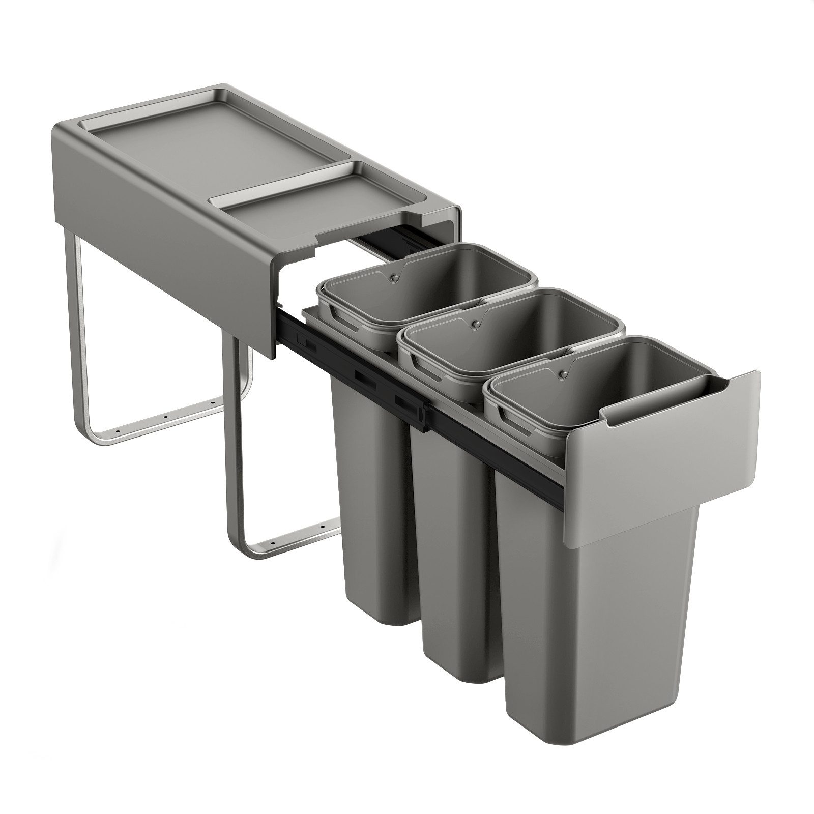 SVITA Einbaumülleimer, Unterschrank, Auszug, Mülltrennung, 3x10 Liter