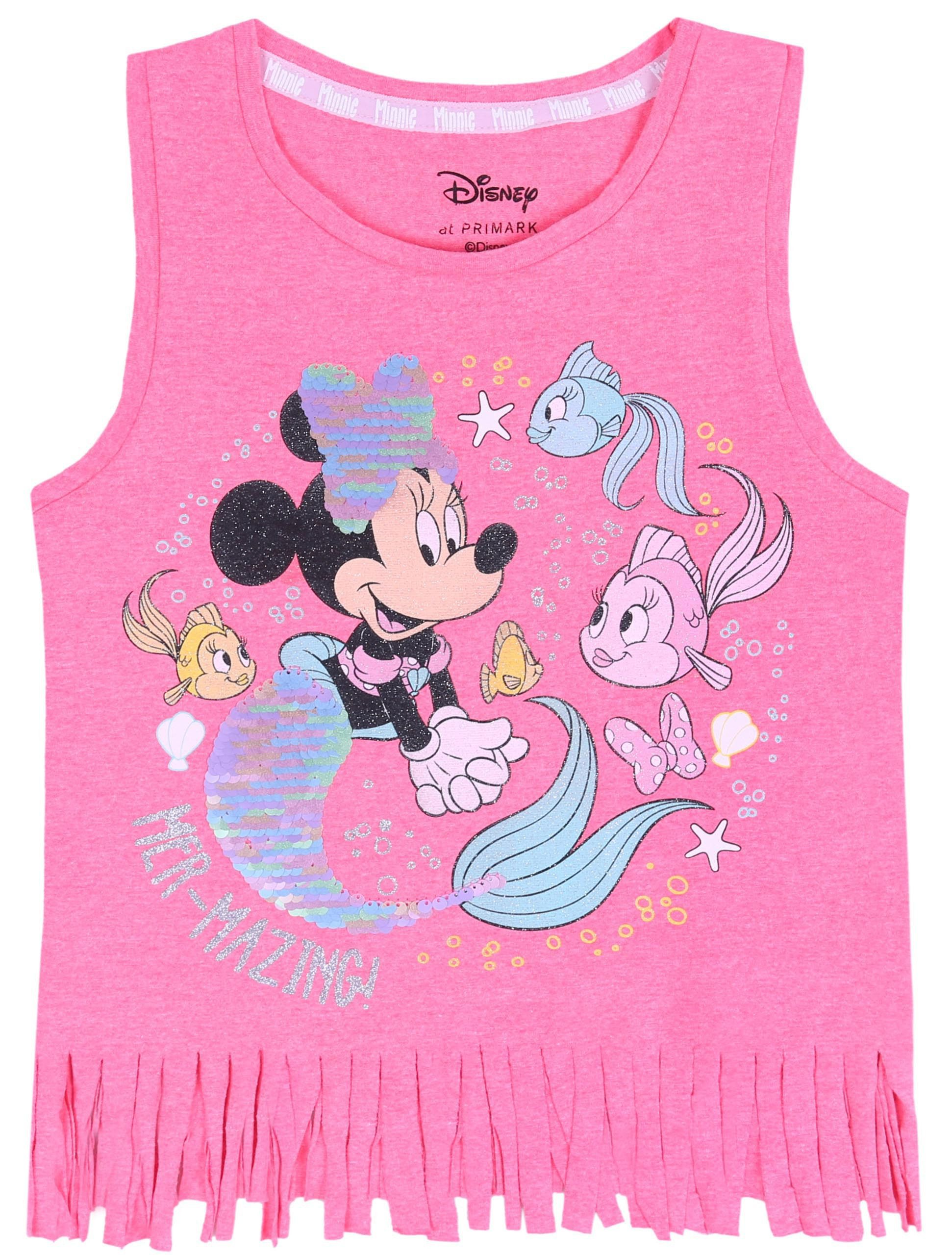 Blusentop Rosa Bluse mit Fransen Minnie Maus DISNEY 4-5 Jahre