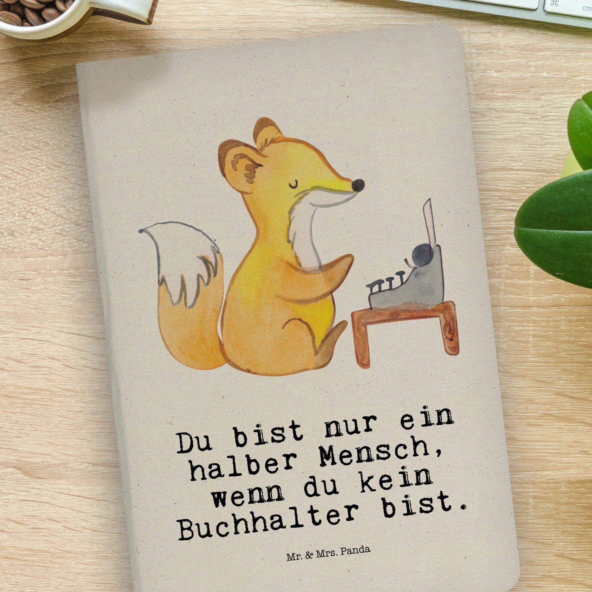 Thumbnail - Mr. & Mrs. Panda Notizbuch Buchhalter Herz - Transparent - Geschenk, Angestellter, Umweltfreundl Mr. & Mrs. Panda, Bezau...