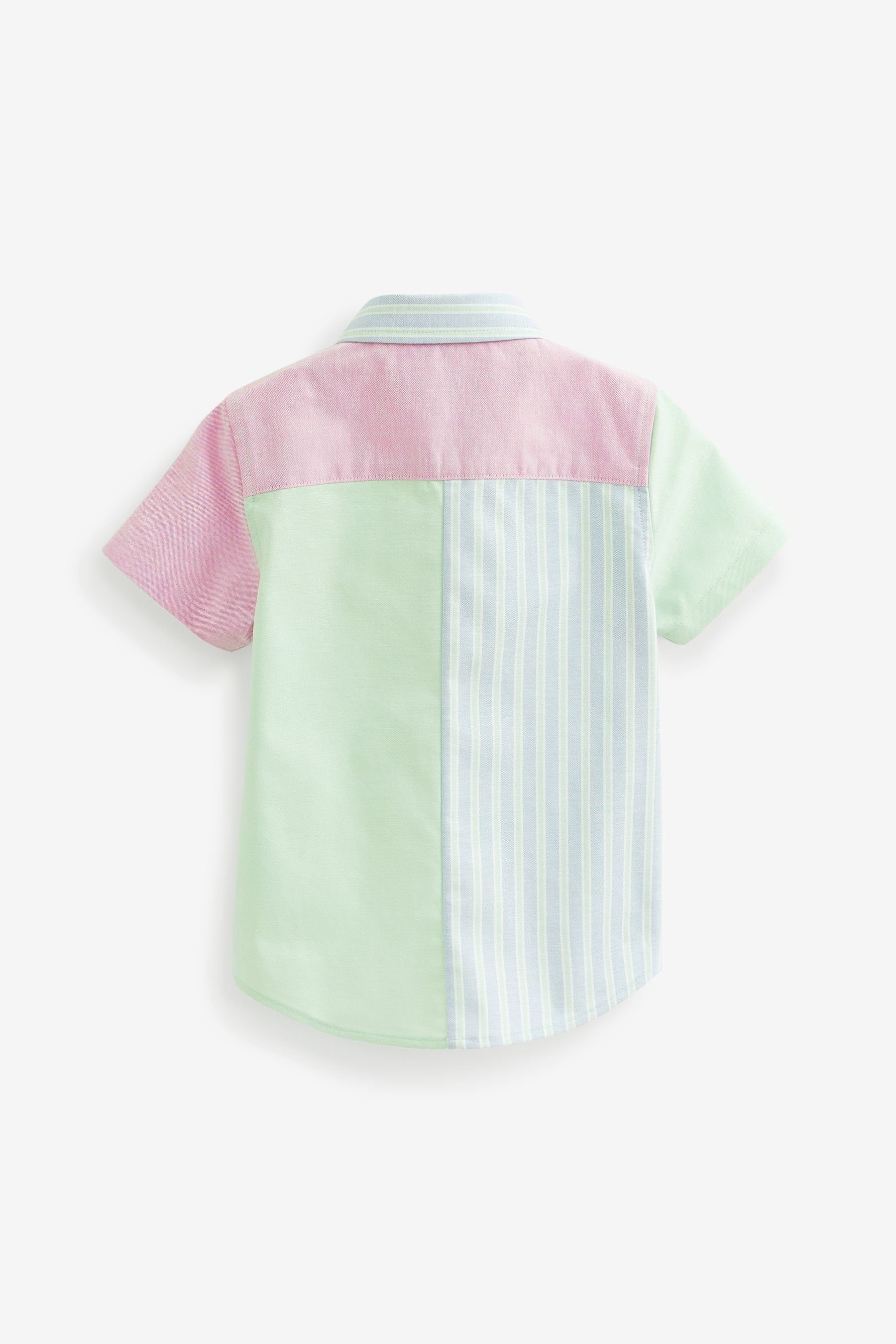 Next Kurzarmhemd Hemd Farbblockdesign (1-tlg) mit Kurzärmeliges