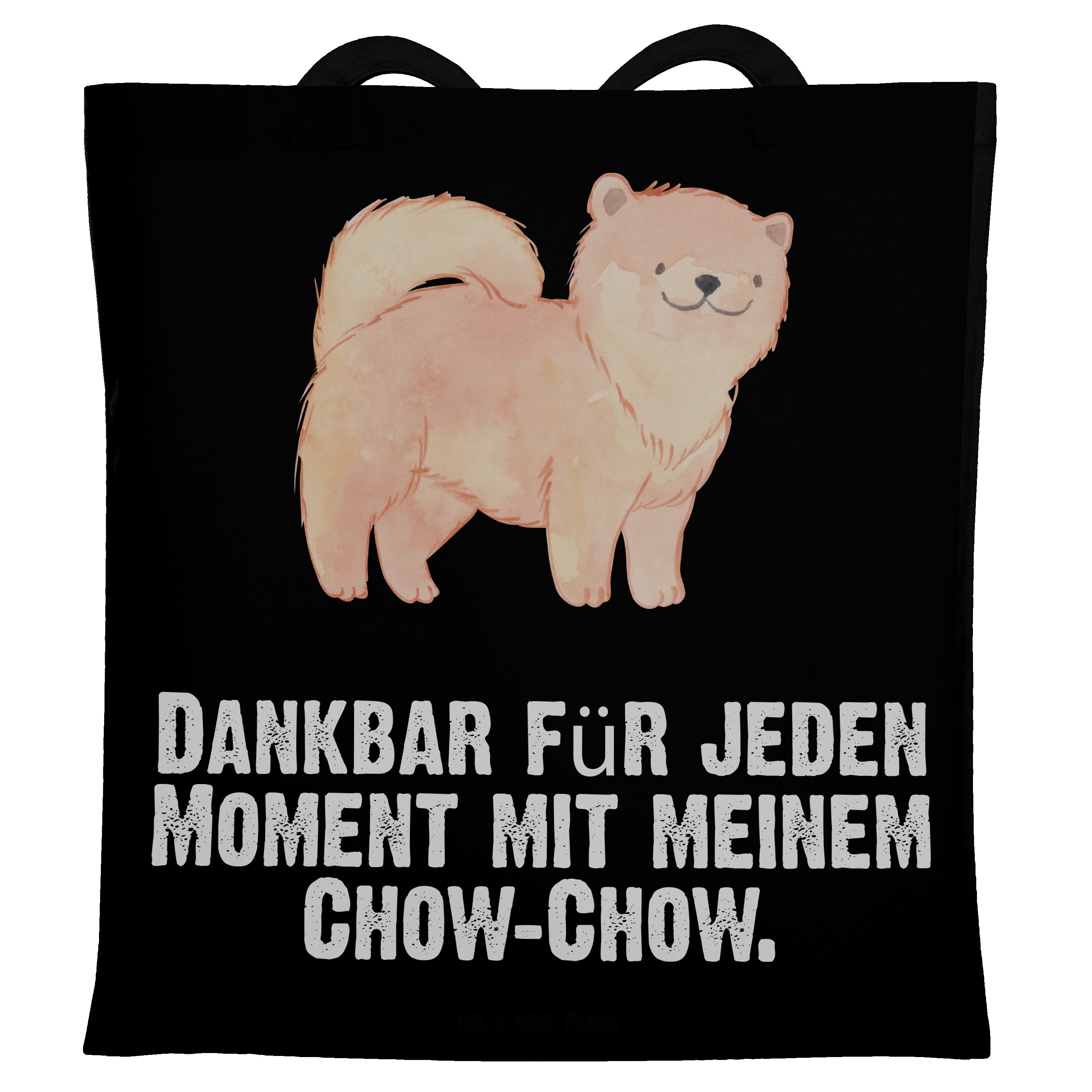 - (1-tlg) Schwarz Sp Einkaufstasche, Mrs. Chow-Chow Mr. Geschenk, Moment Panda & Asiatischer - Tragetasche