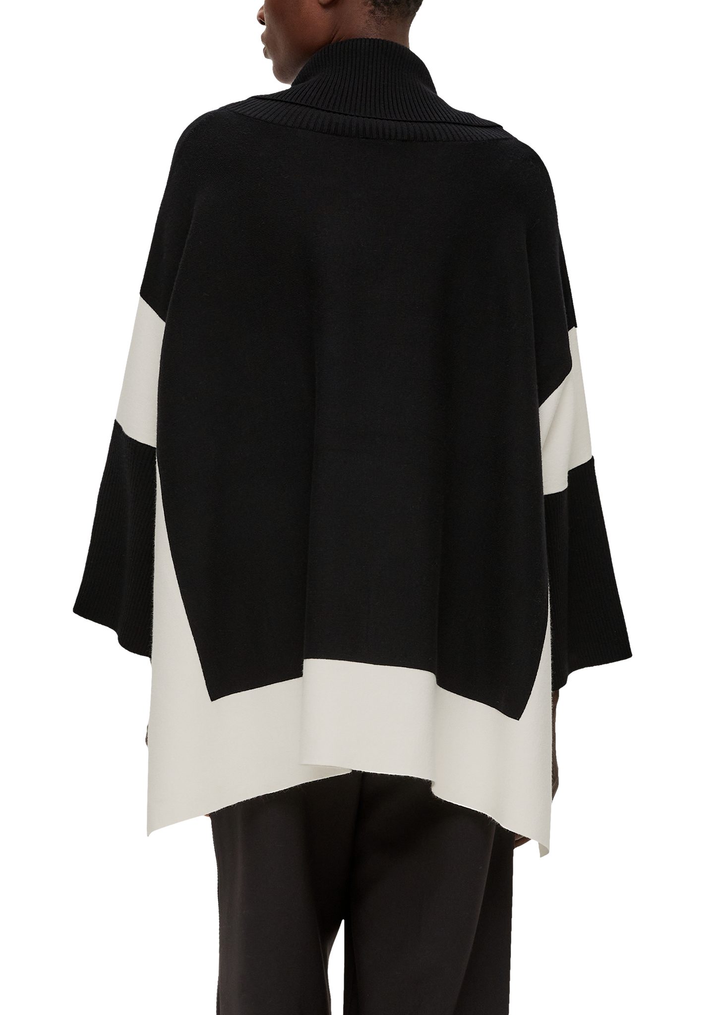 s.Oliver mit Poncho BLACK LABEL schwarz Poncho Viskose