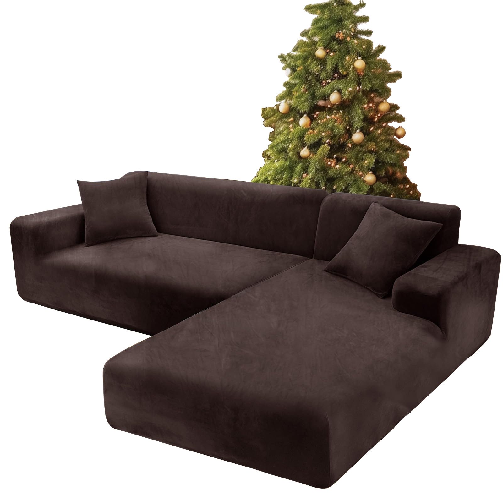 Agger Sofabezug Stretch-Sofabezug Dicke Samt Sofa Überwürfe Sofabezug, Sofahusse mit Armlehne für Wohnzimmer, Protector für Hunde Haustiere