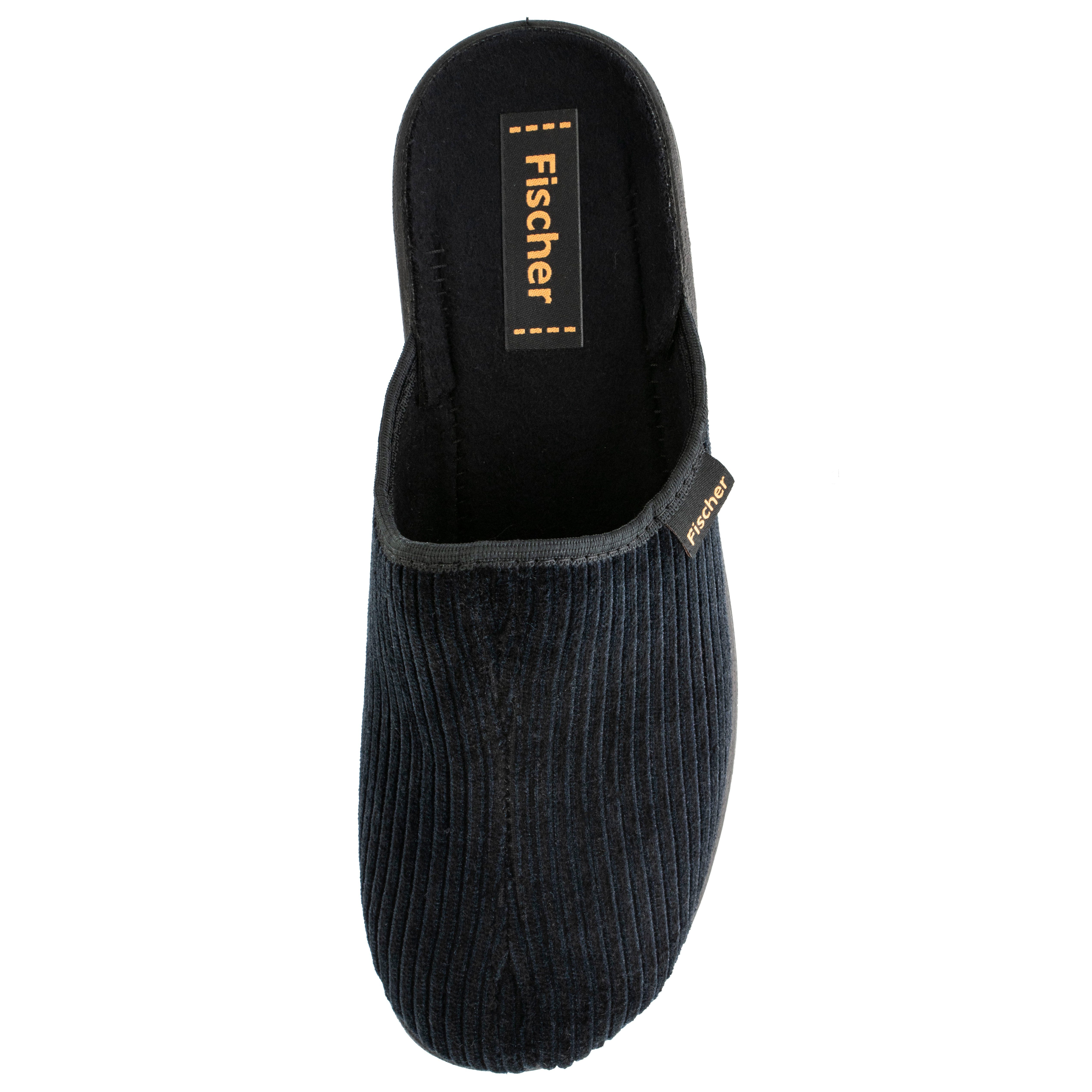 Fischer-Markenschuh Frank Pantoffel Streifencord, Moltonfutter