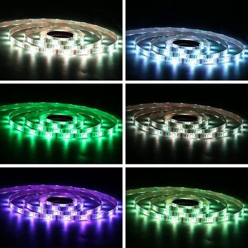LETGOSPT LED-Streifen LED Streifen, RGB LED Strip SMD 5050 mit 24 Tasten IR-Fernbedienung, LED-Lichterketten mit 16 Millionen Farben