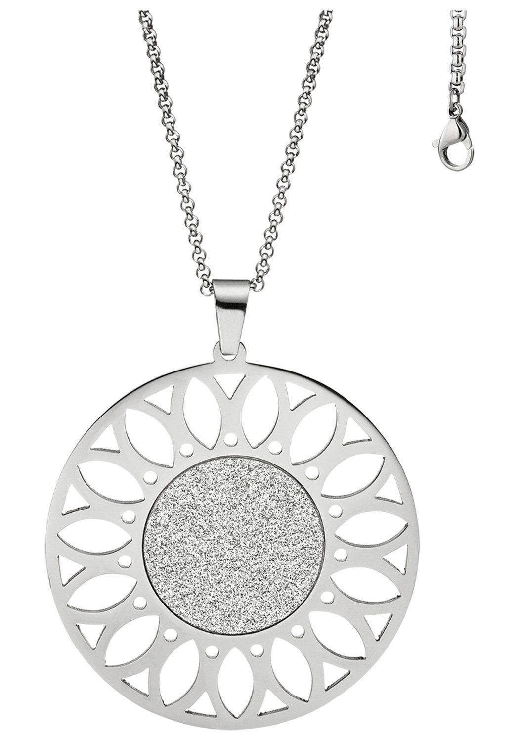 JOBO Kette mit Anhänger, rund Edelstahl 80 cm günstig online kaufen