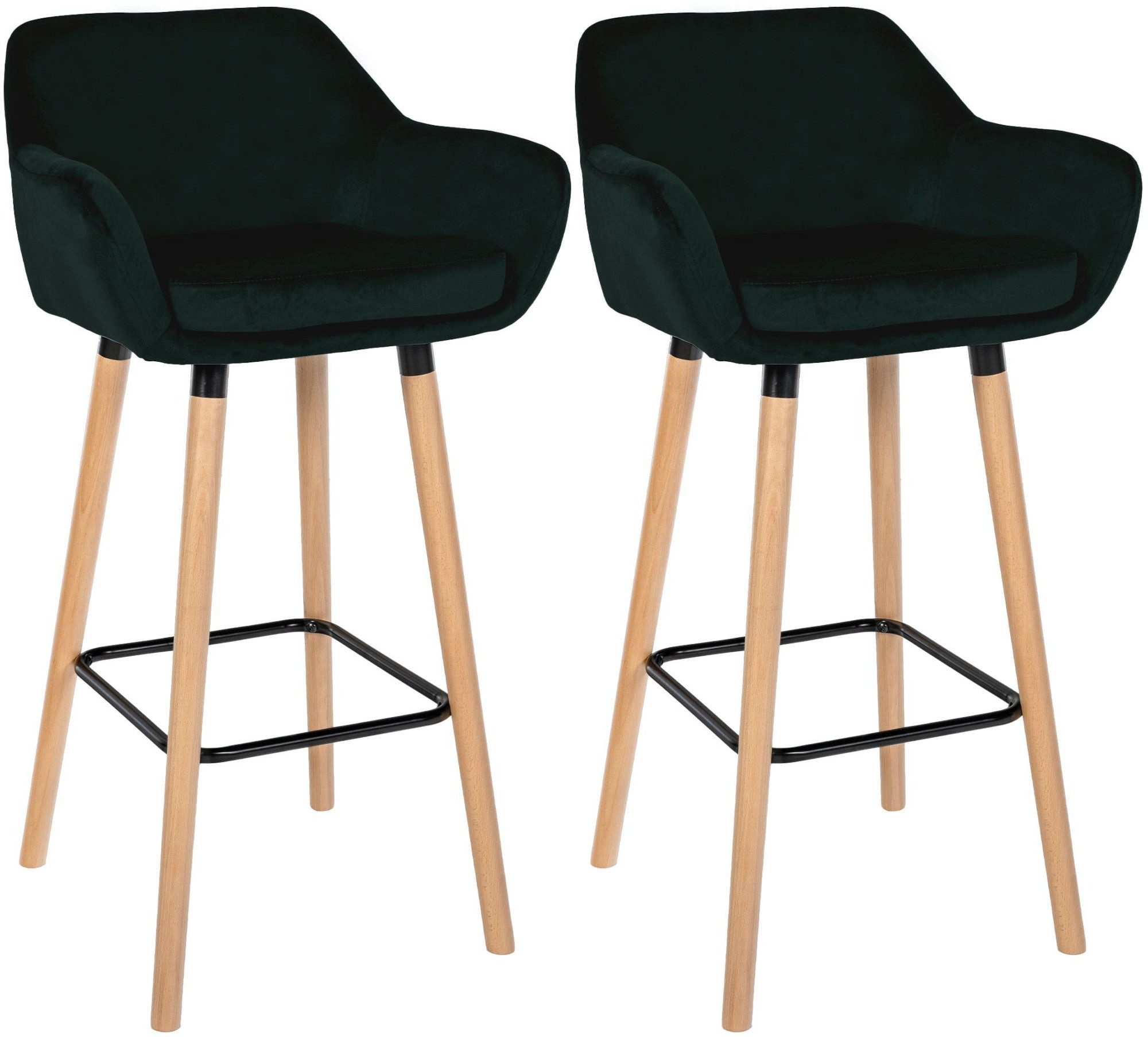 Bistrostuhl 2er Set Barhocker Grant Samt