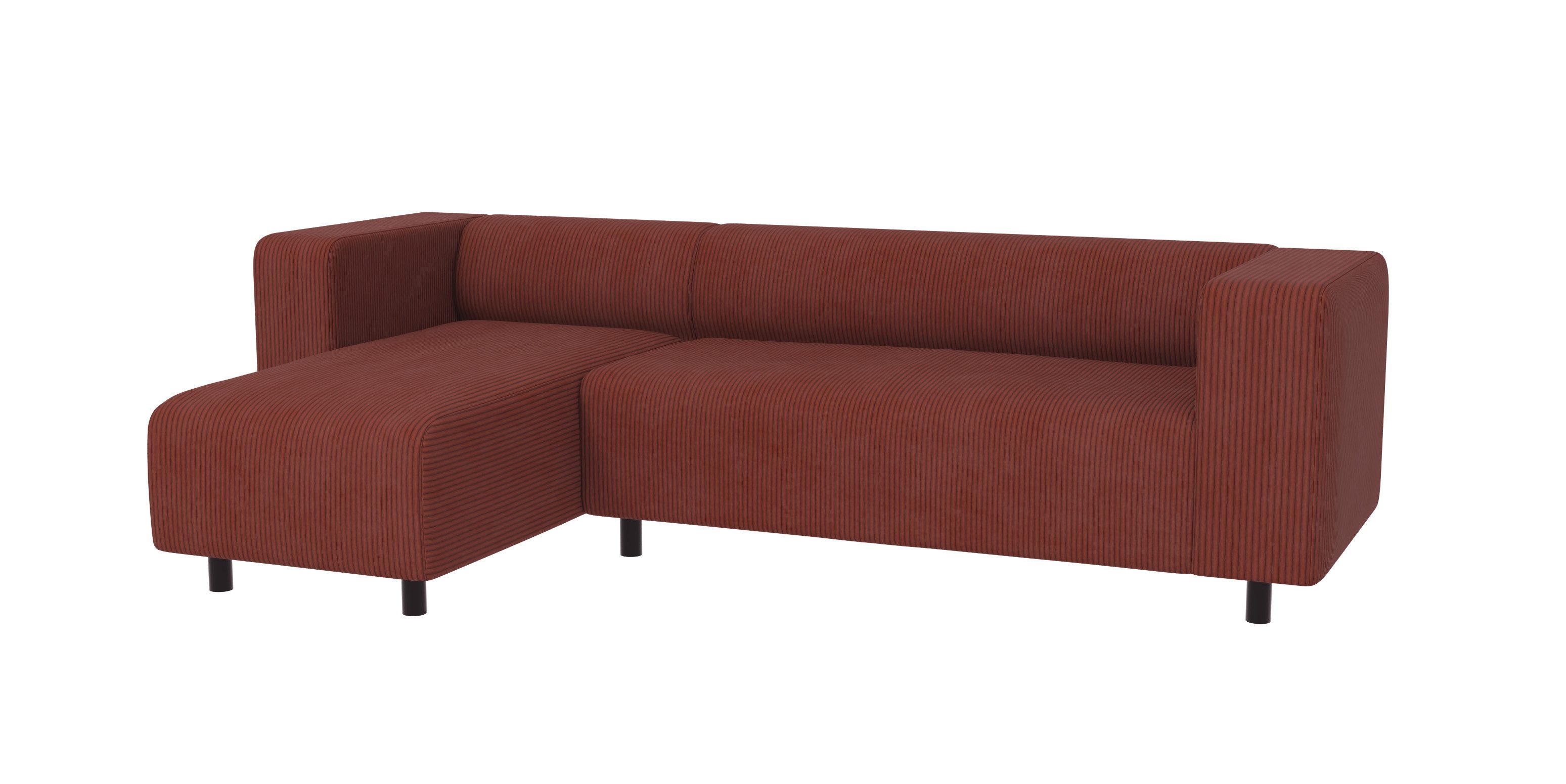 S-Style Möbel Ecksofa Gustav mit Ottomane aus Cord-Stoff mit bequemem Sitz, günstig online kaufen