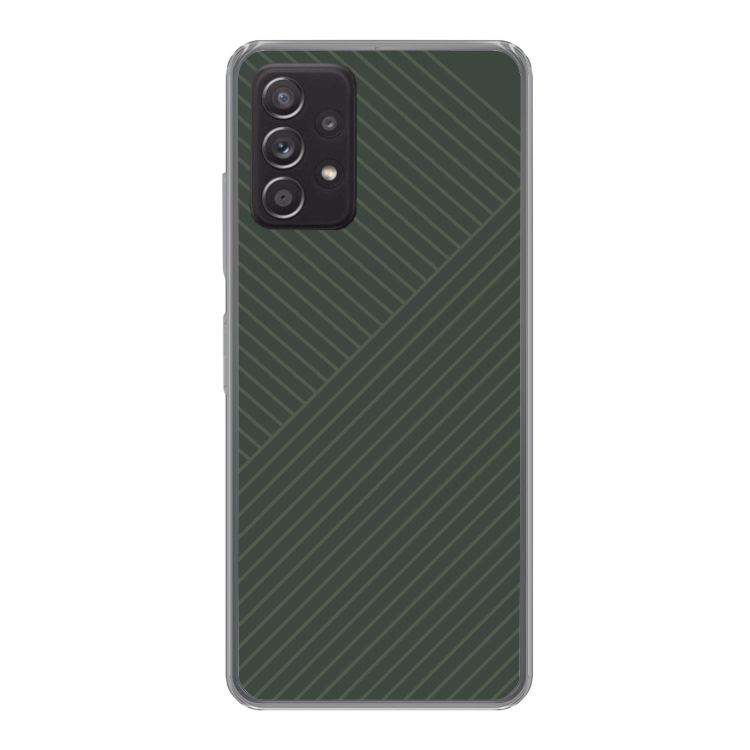 MuchoWow Handyhülle für Samsung Galaxy A33 5G Linien - Abstrakt - Grün - Minimalistisch, Smartphone-Bumper, Print, Handy Schutzhülle Dünn
