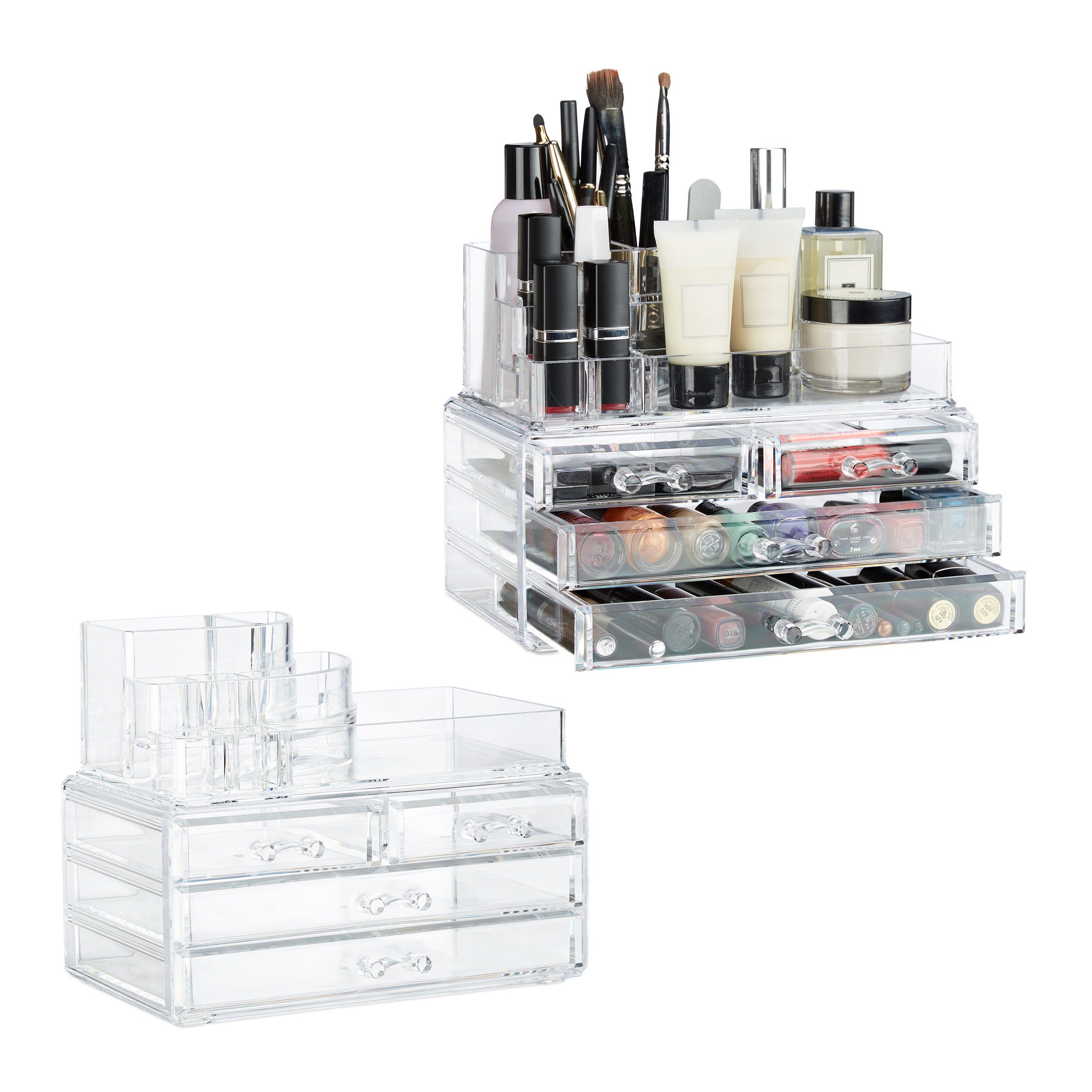 Make-Up Organizer 2 x Make Up Organizer transparent