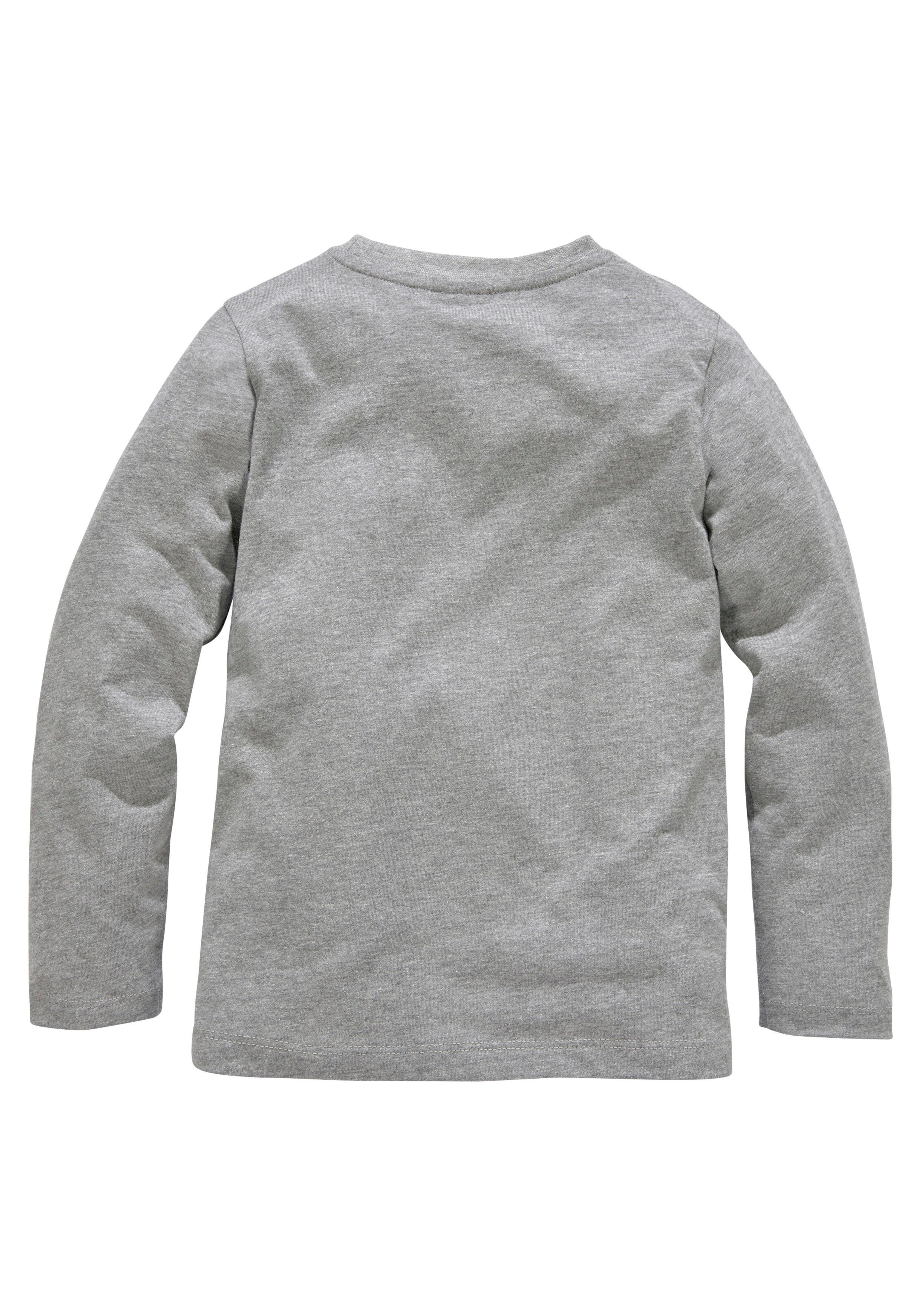 KIDSWORLD Langarmshirt WER BREMST, VERLIERT! Langarm, dehnbares Material, aus Baumwolle und Viskose