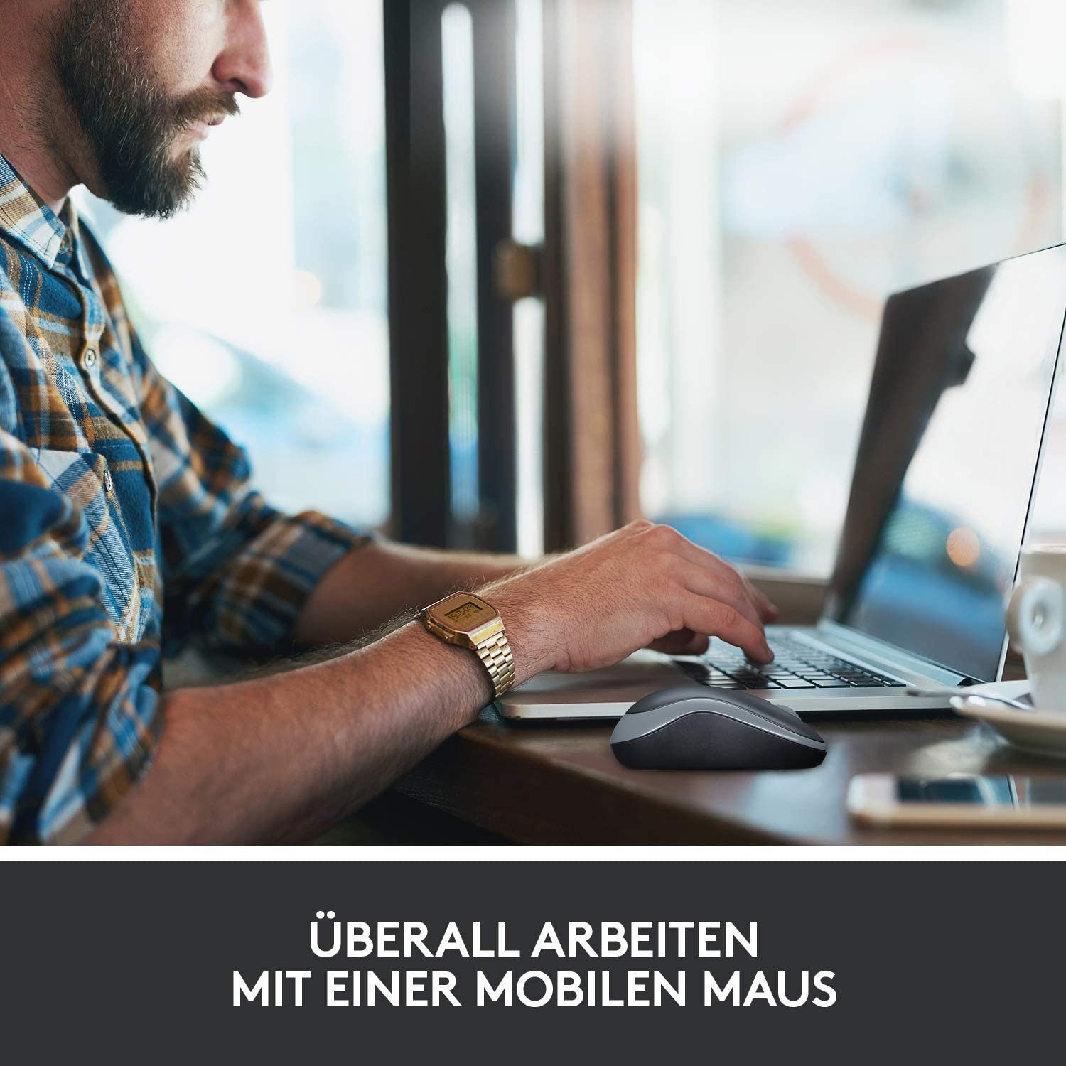 Logitech M185 Kabellose Maus, 2.4 GHz Verbindung via USB-Empfänger, 1000 DPI Maus