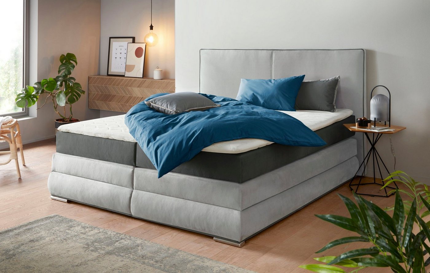 COLLECTION AB Boxspringbett, inklusive 2 Zierkissen, Bettkasten und Topper-HomeTrends