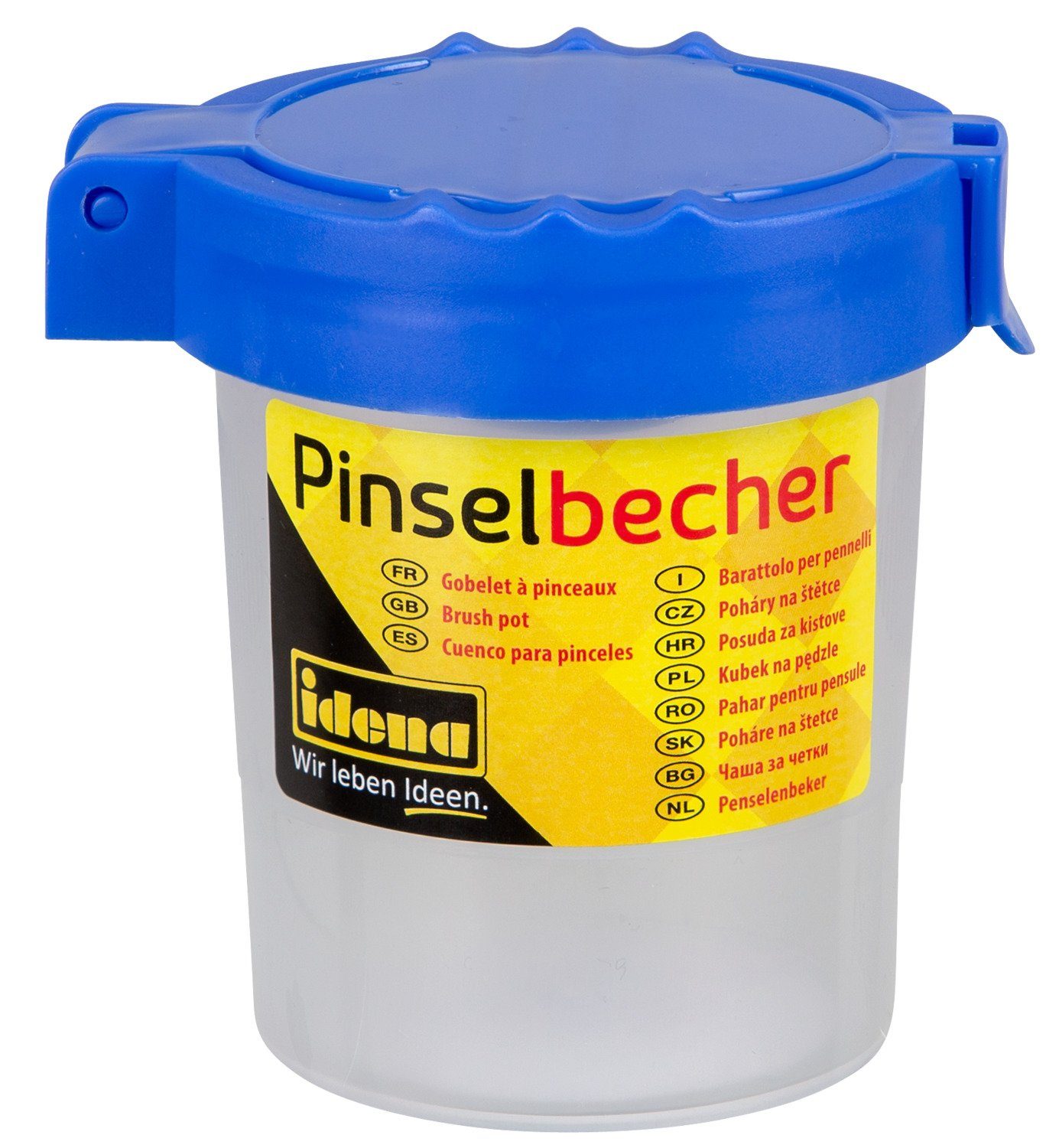 Idena Malbecher Idena 623031 - Pinselbecher mit verschließbarem Deckel, Kunststoff