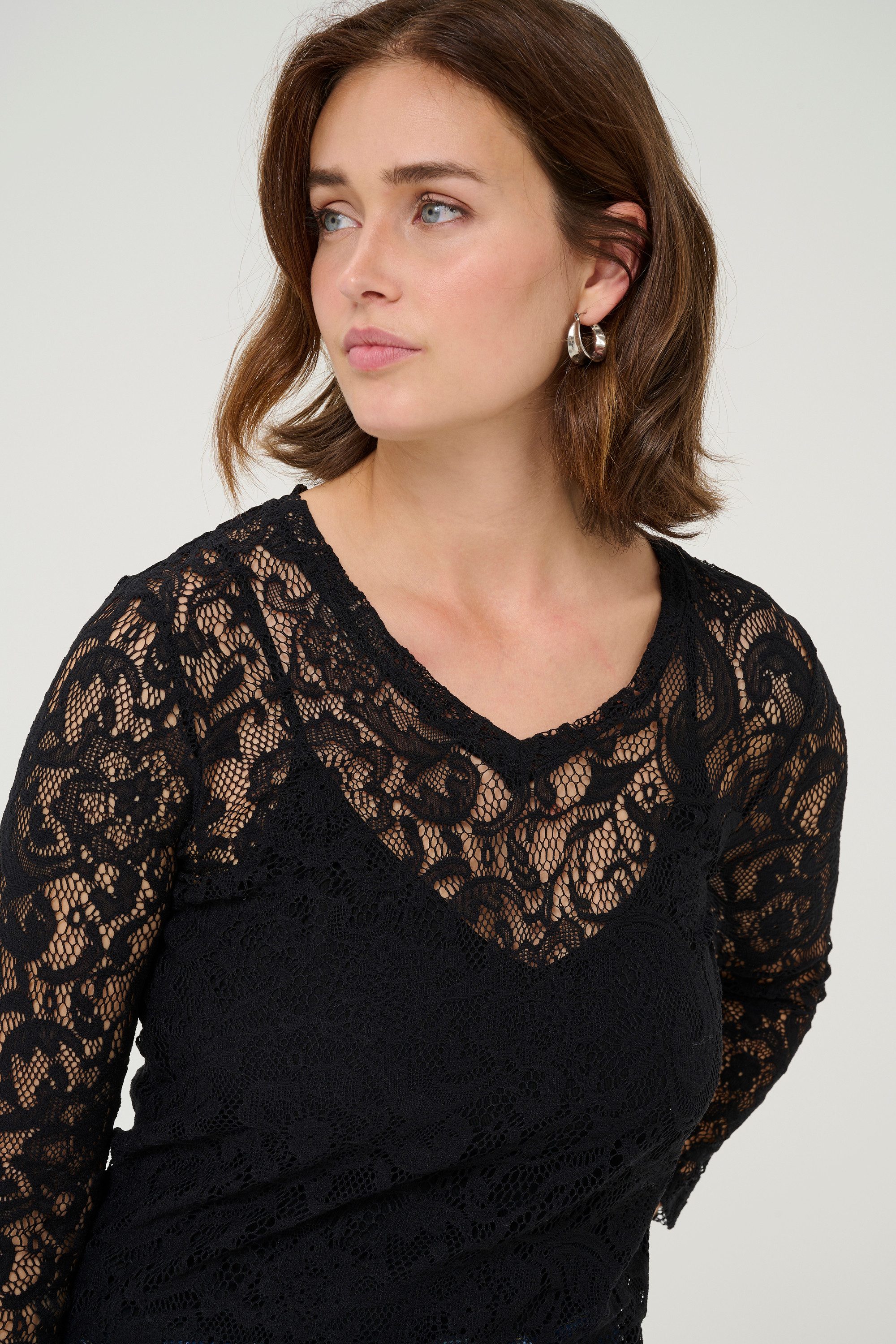 KAFFE Langarmbluse Langarm-Bluse KAlace